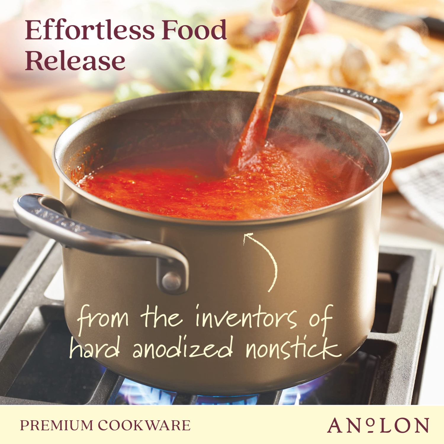 Anolon Ascend - Hard Anodized Nonstick Saucepot with Lid, Induction Cooktop Compatible