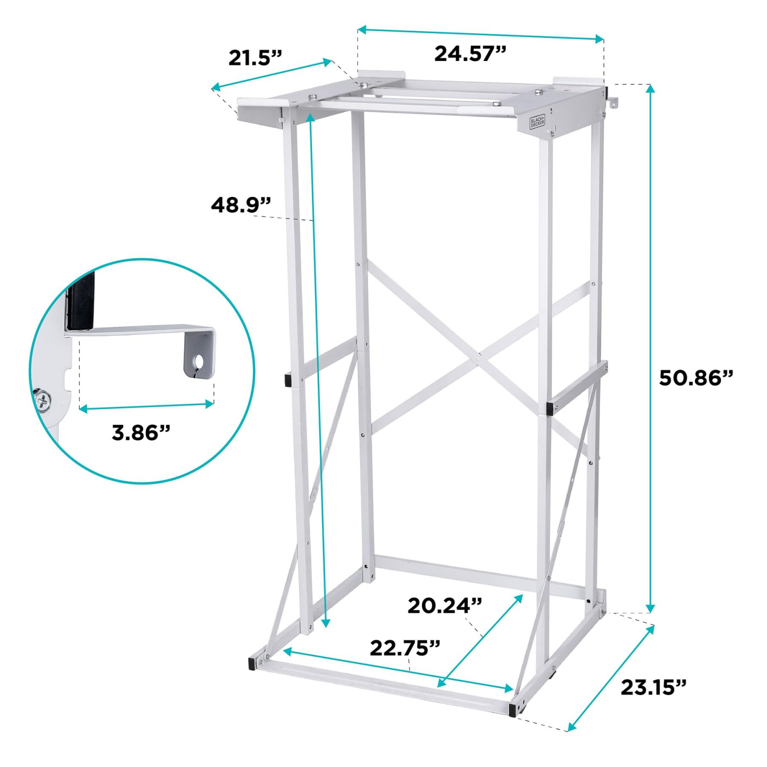 Support empilable pour laveuse BWDS BLACK+Decker, blanc