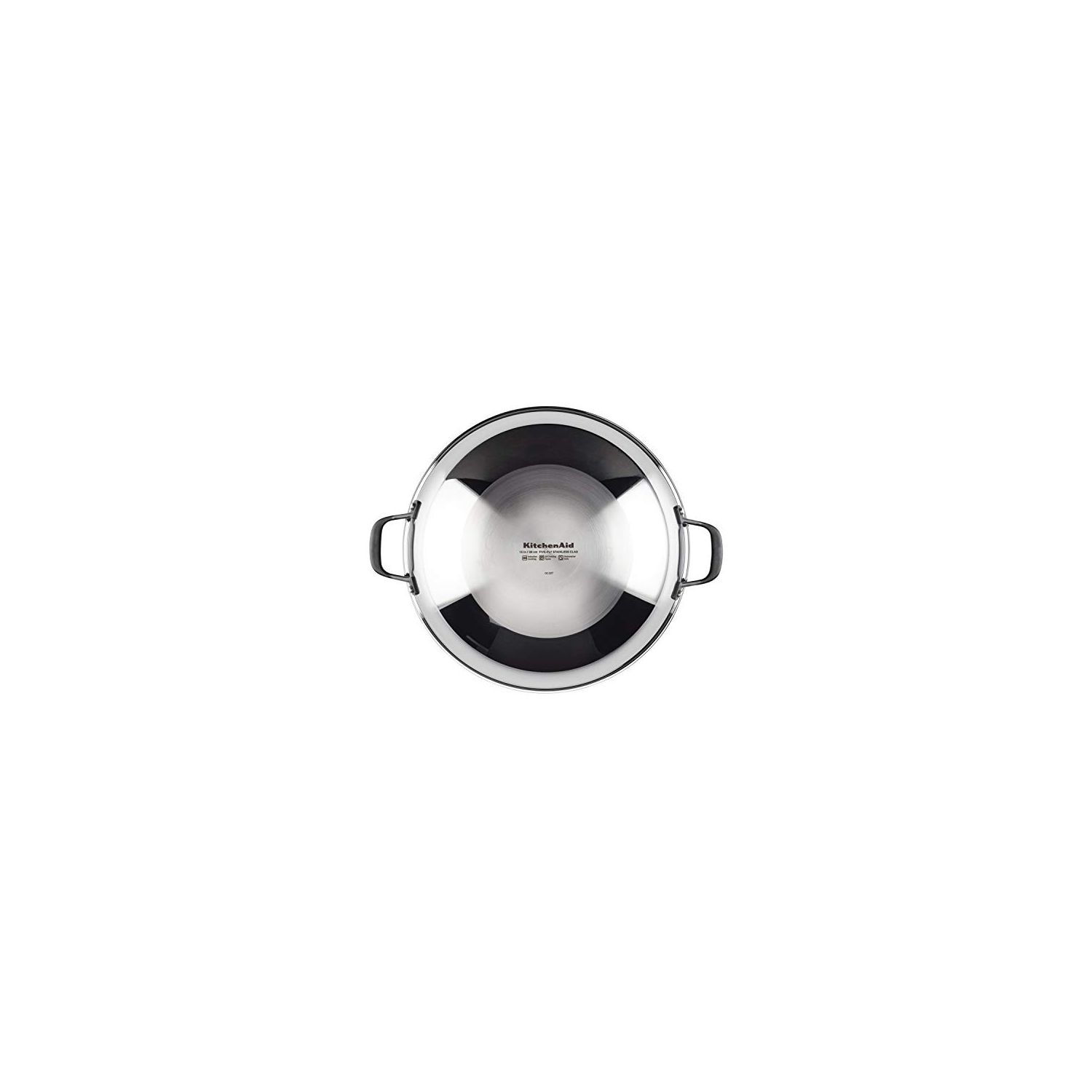 KitchenAid - wok 5 épaisseurs en inox poli, surface cuisson induction compatible
