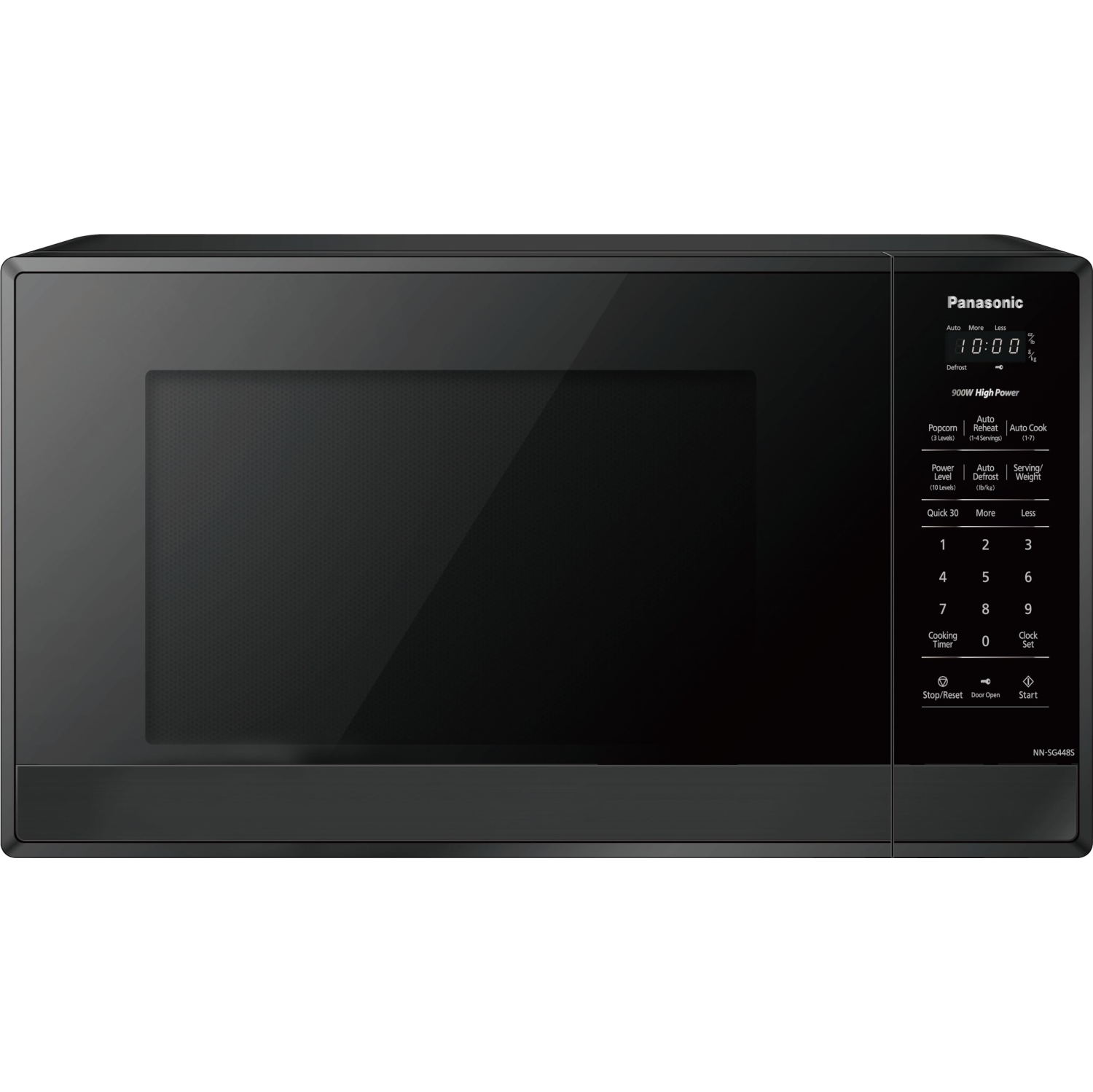 Panasonic NNSG448SC Compact 900 W High Power Microwave Oven, 7 Auto Cook Menus, Child Lock, Black Stainless