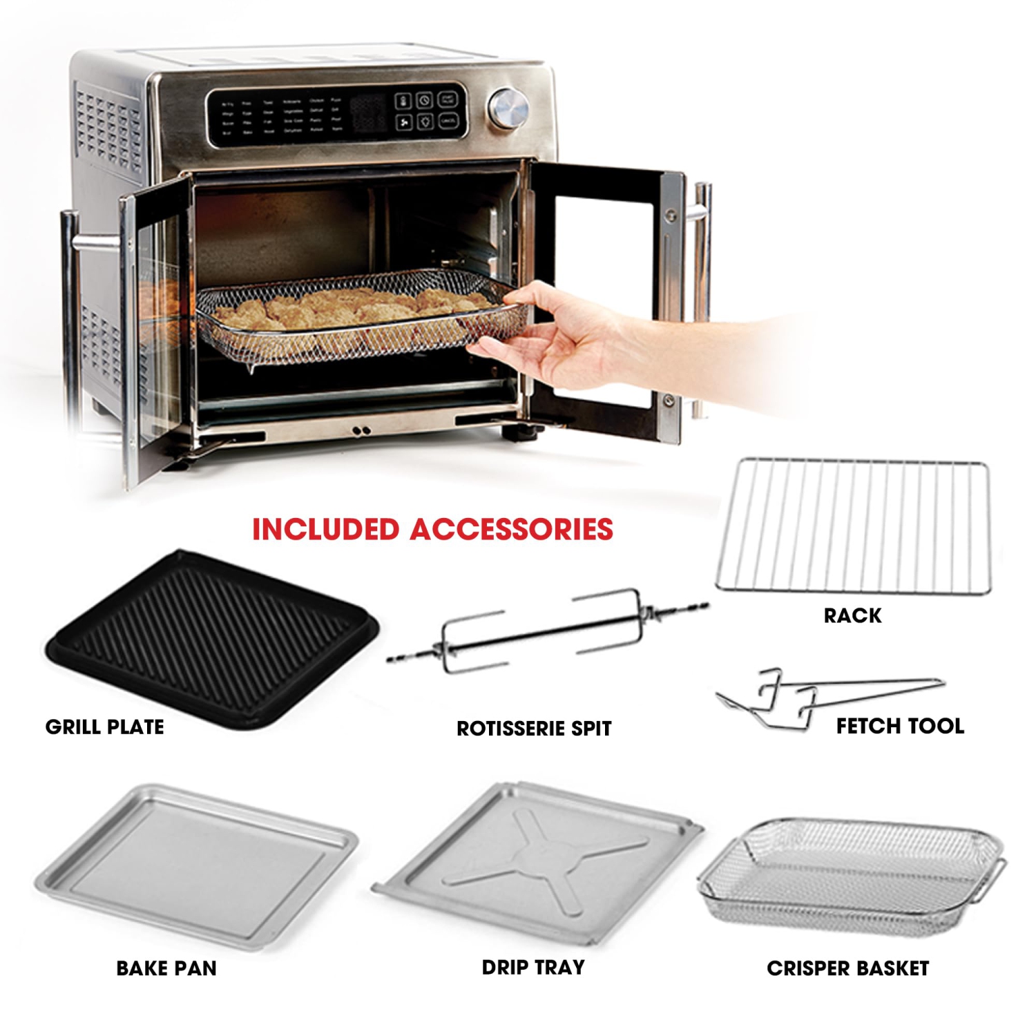 Emeril Lagasse Extra Large French Door Air Fryer Toaster Oven Combo, 25