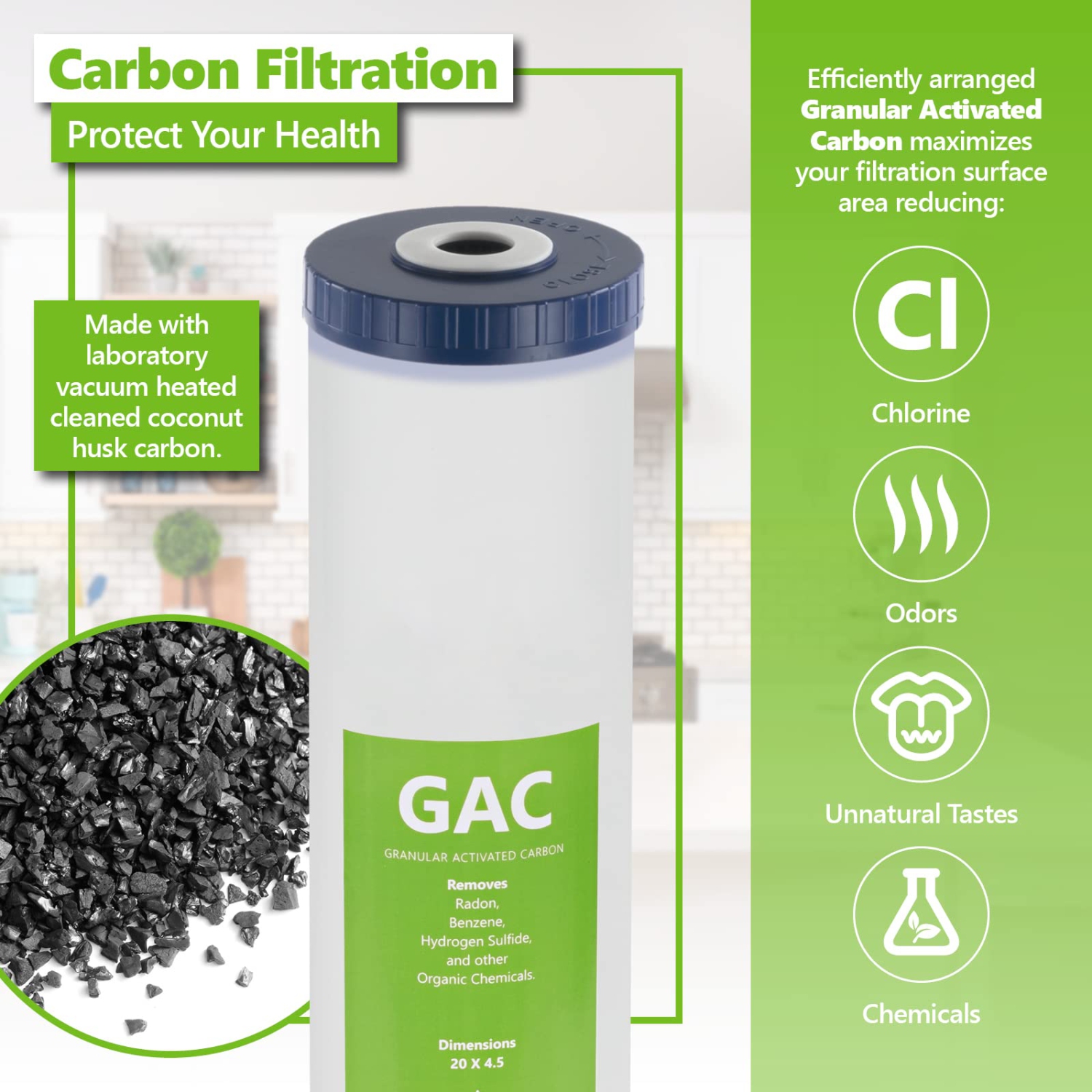 Express Water Incorporated FLTWH2045CGS1 3 Filter Whole House Water Filtration Set – 20x4.5