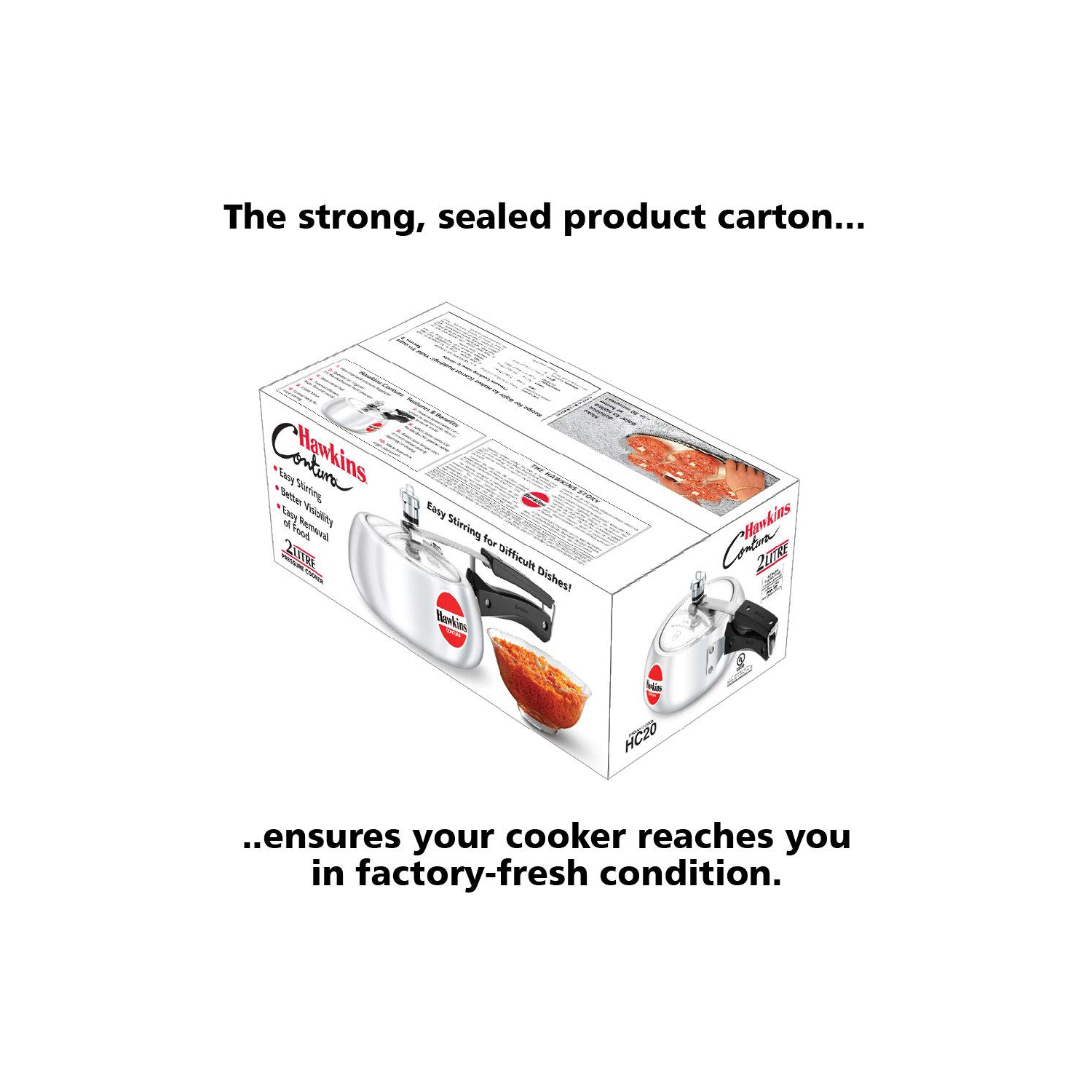 Hawkins HC20 New Contura Cooker 2.0l, Small, Aluminum