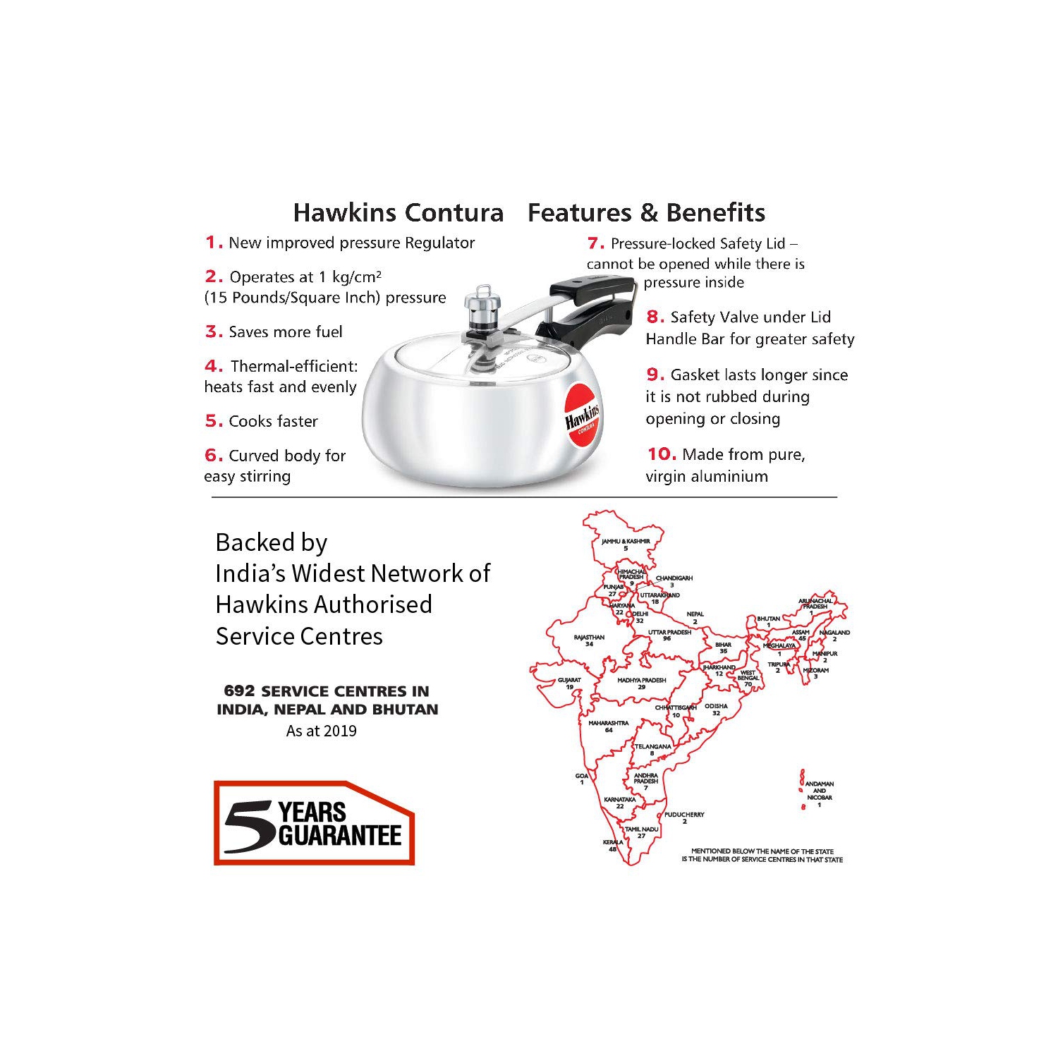 Hawkins HC20 New Contura Cooker 2.0l, Small, Aluminum