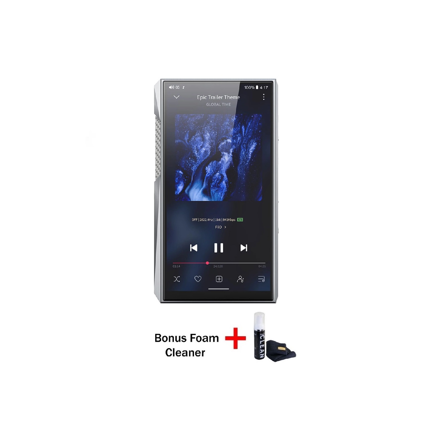 FiiO M23 Portable Hi-Res Lossless Music Player - Stainless Steel (Bonus Gadget Cleaner Included)