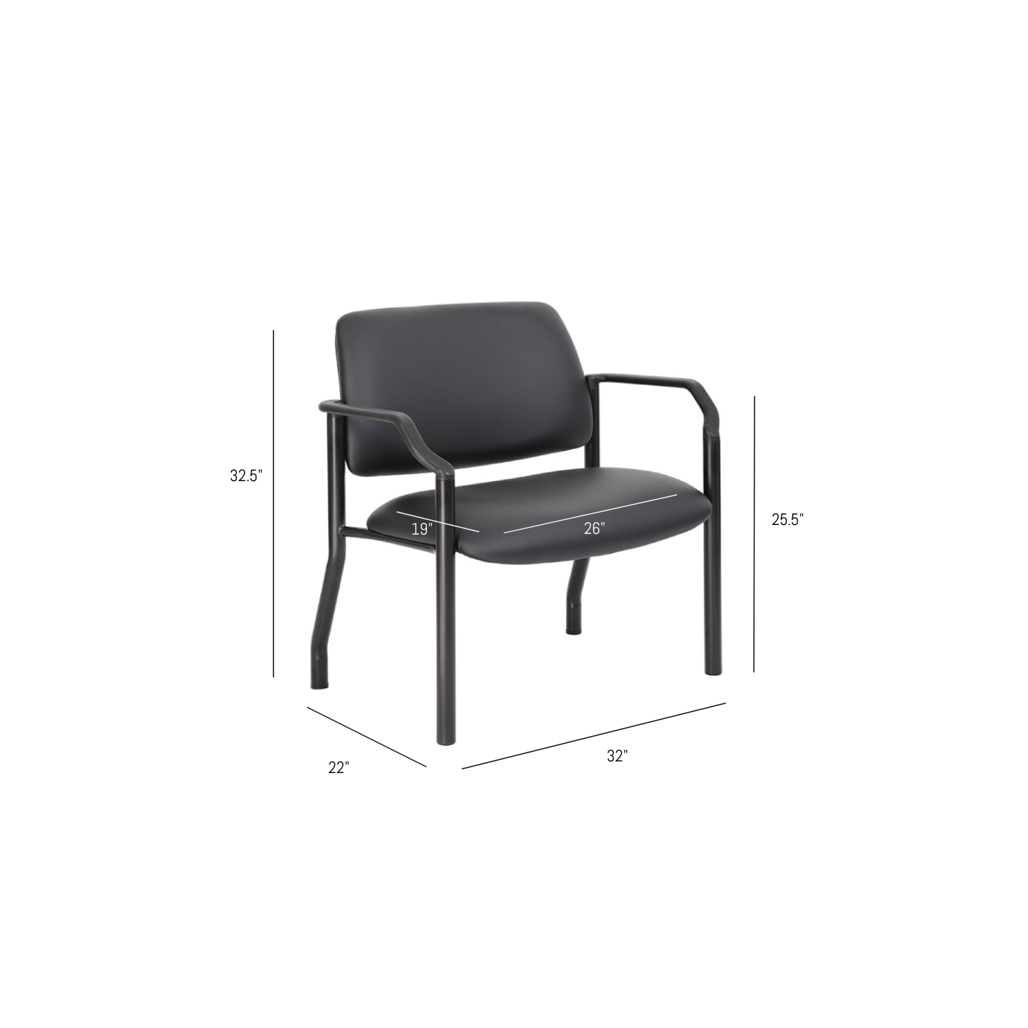 Nicer Furniture Anti-Microbial Bariatric Guest Chair, 500 lbs Capacity