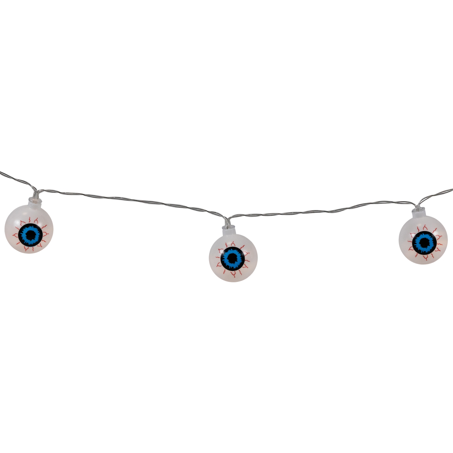 LED Bloodshot Eyeball Halloween Lights - 4.5' Clear Wire - Warm White Lights - 10ct