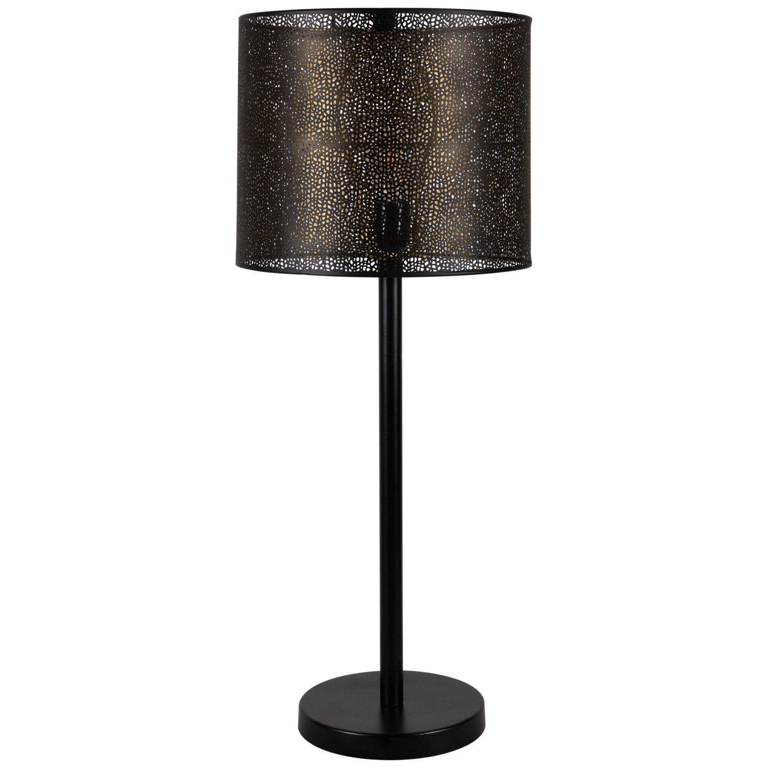 Iron Table Lamp with Laser-Cut Shade - 30" - Black and Gold