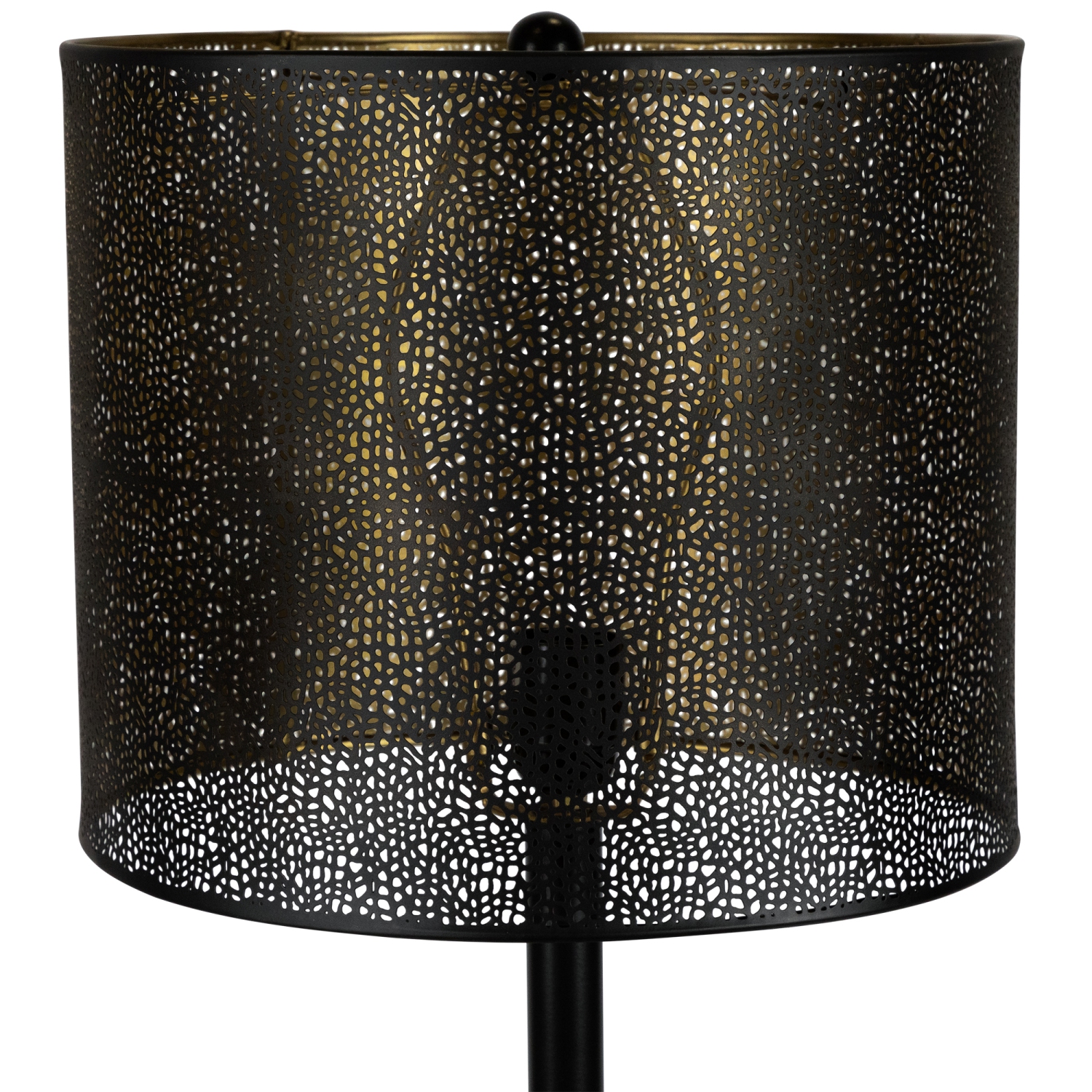 Iron Table Lamp with Laser-Cut Shade - 30" - Black and Gold