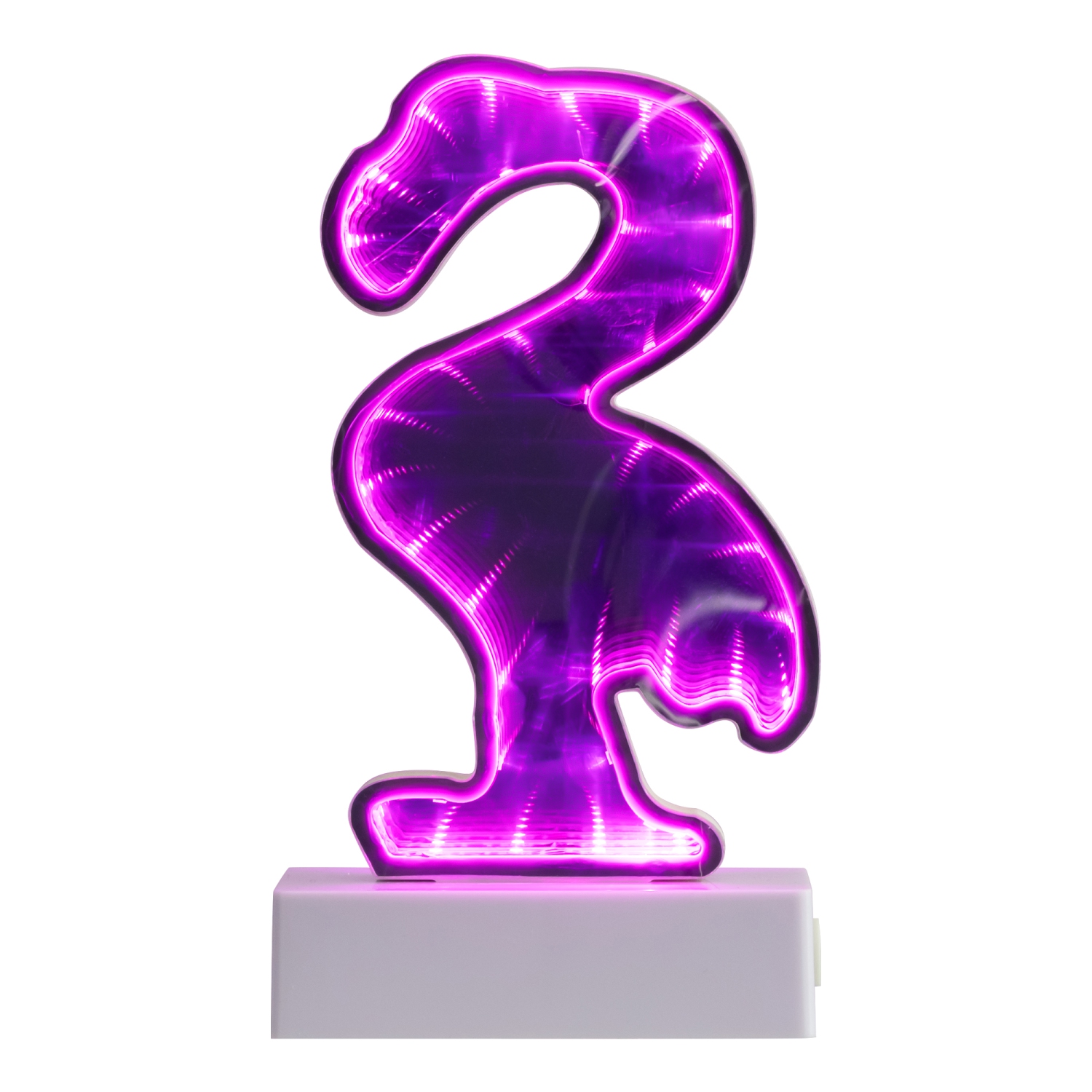 LED Lighted 3D Flamingo Infinity Mirror - 8"