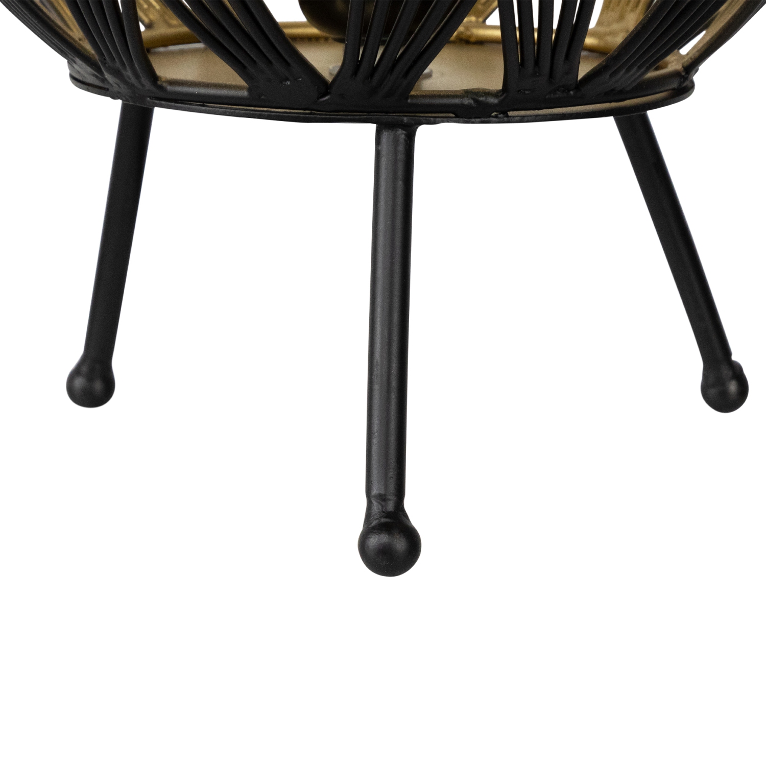 Cage-Style Iron Table Lamp - 12" - Black and Gold