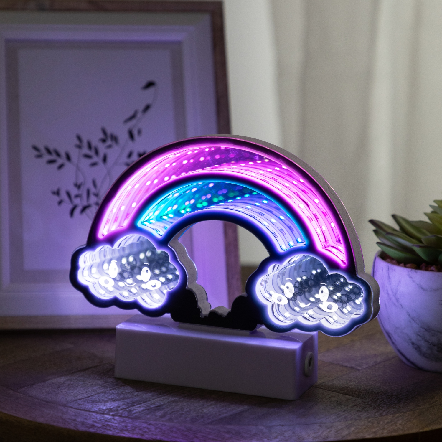 LED Lighted 3D Rainbow Infinity Mirror - 7.25"