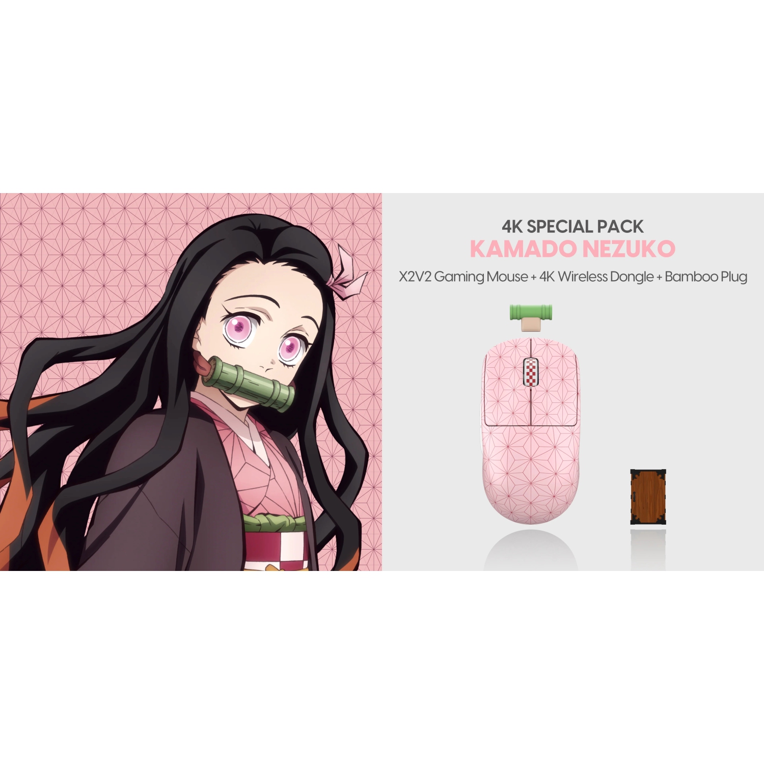 Pulsar X2 V2 Mini Demon Slayer Wireless Gaming Mouse Ultra-Lightweight 52g PAW3395 26K DPI Sensor Optical Switches Symmetrical Design, Lag-Free