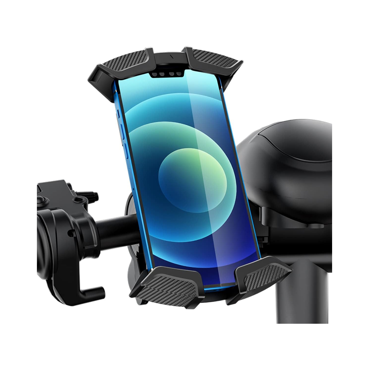 Bike Handlebar Phone Holder,Motorcycle Phone Mount Motorcycle Handlebar Cell Phone Clamp,Phone Clip for iPhone 11/12/13/14 Series，and More 4.7" -