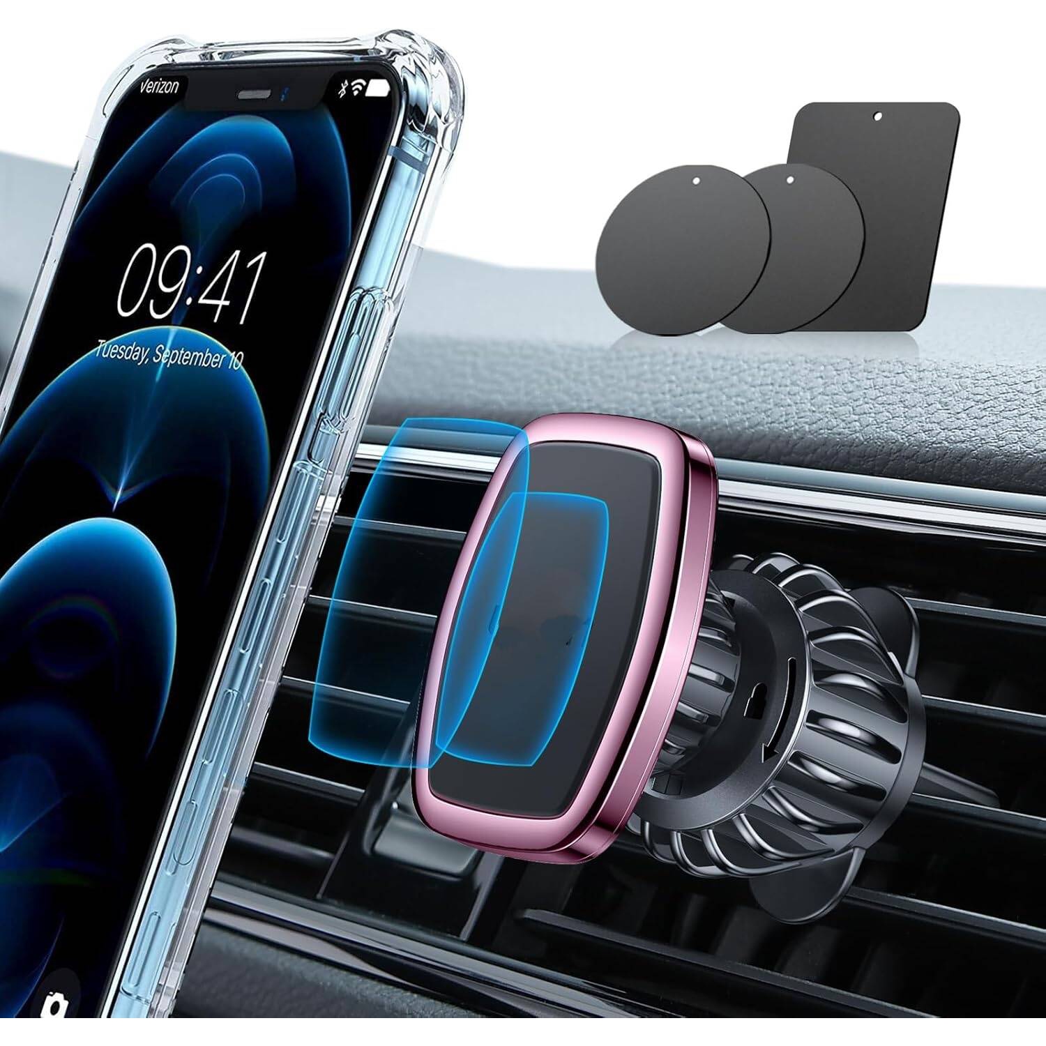 Magnetic Phone Holder for Car, Pink