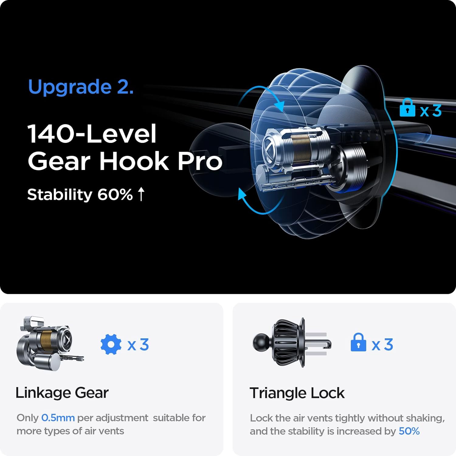 Magnetic Phone Holder for Car, Sliver