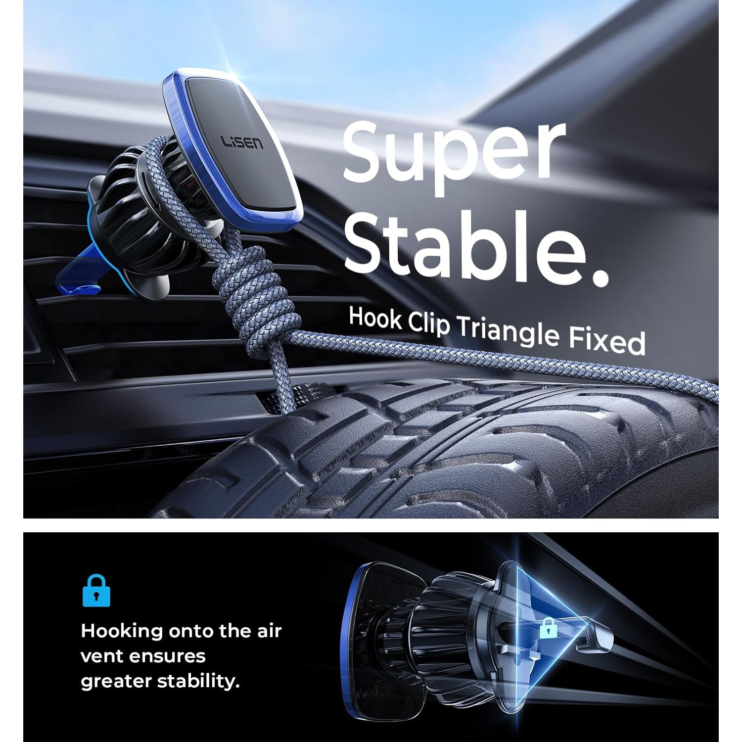 Magnetic Phone Holder for Car, Blue