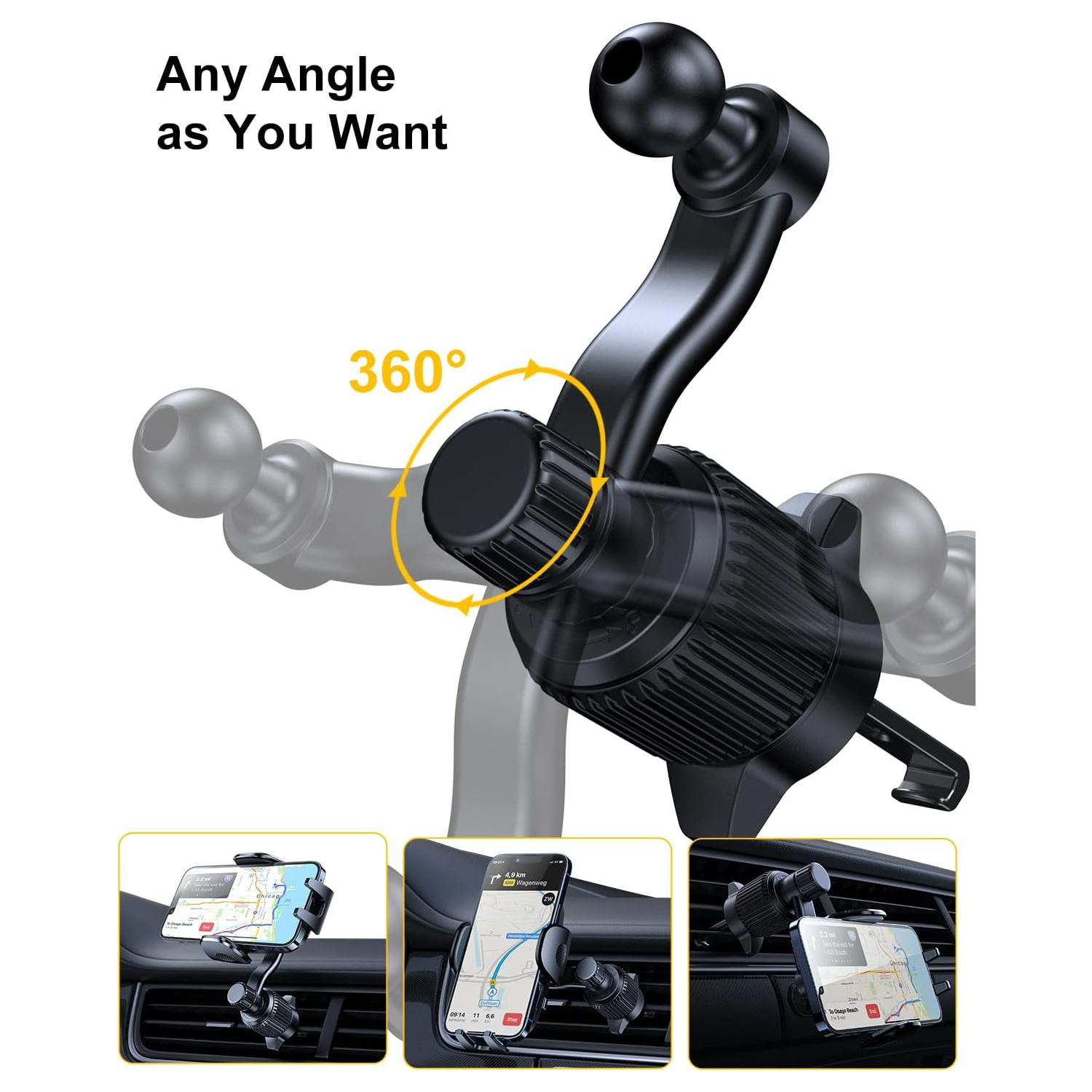 Car Vent Phone Mount,Hands-Free Universal Extension Clip Air Phone Holder Car Fit for All Phones iPhone Samsung More, Blue