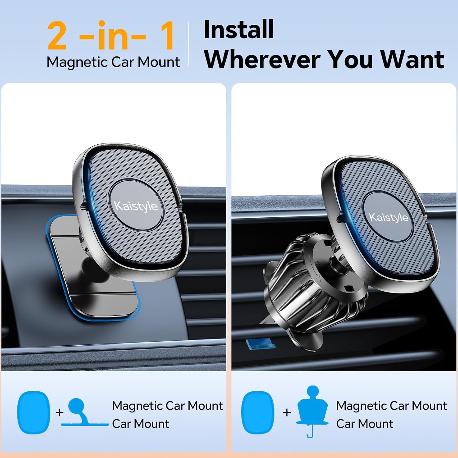 Magnetic Phone Holder for Car iPhone Magnetic car Mount for Cell Phone Phone Holders for Car Magnetic Phone Mount Holder for All Tablet & Smartphones
