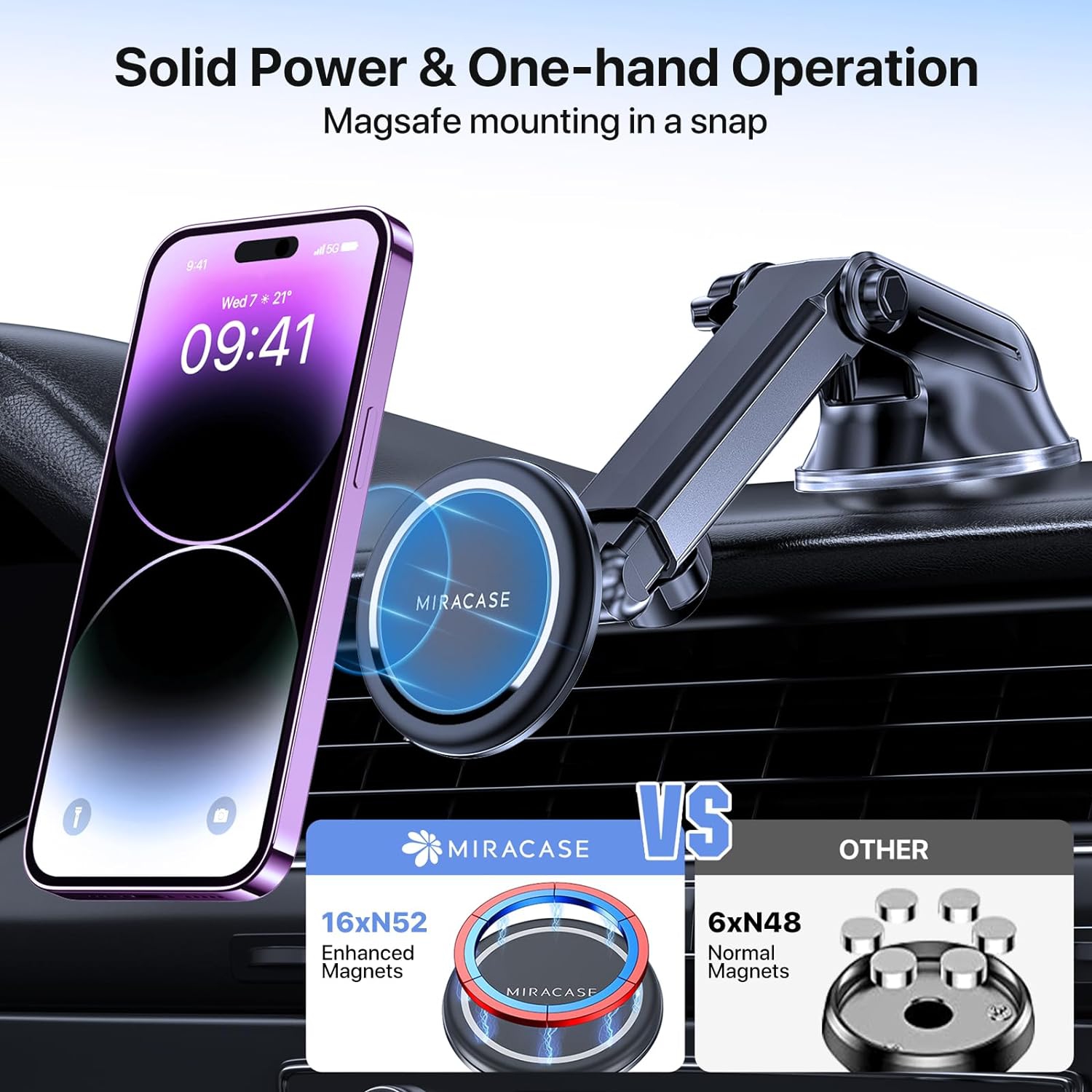 Car Phone Mount,Cell Phone Holder for all Mobile Phones,Long Arm Universal Phone Holder For Car Dashboard Windshield Vent, Suction Mount& Vent Model