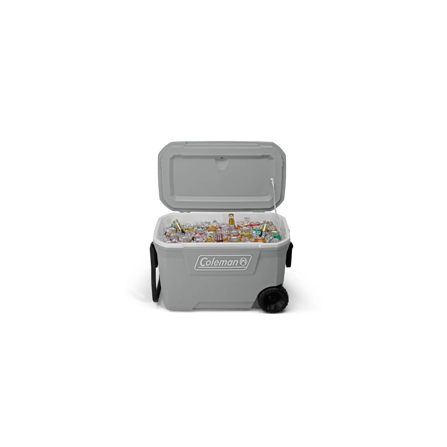 Glacière à roulettes Coleman 62&nbsp;Qt, rétention de glace, 3 jours, gris
