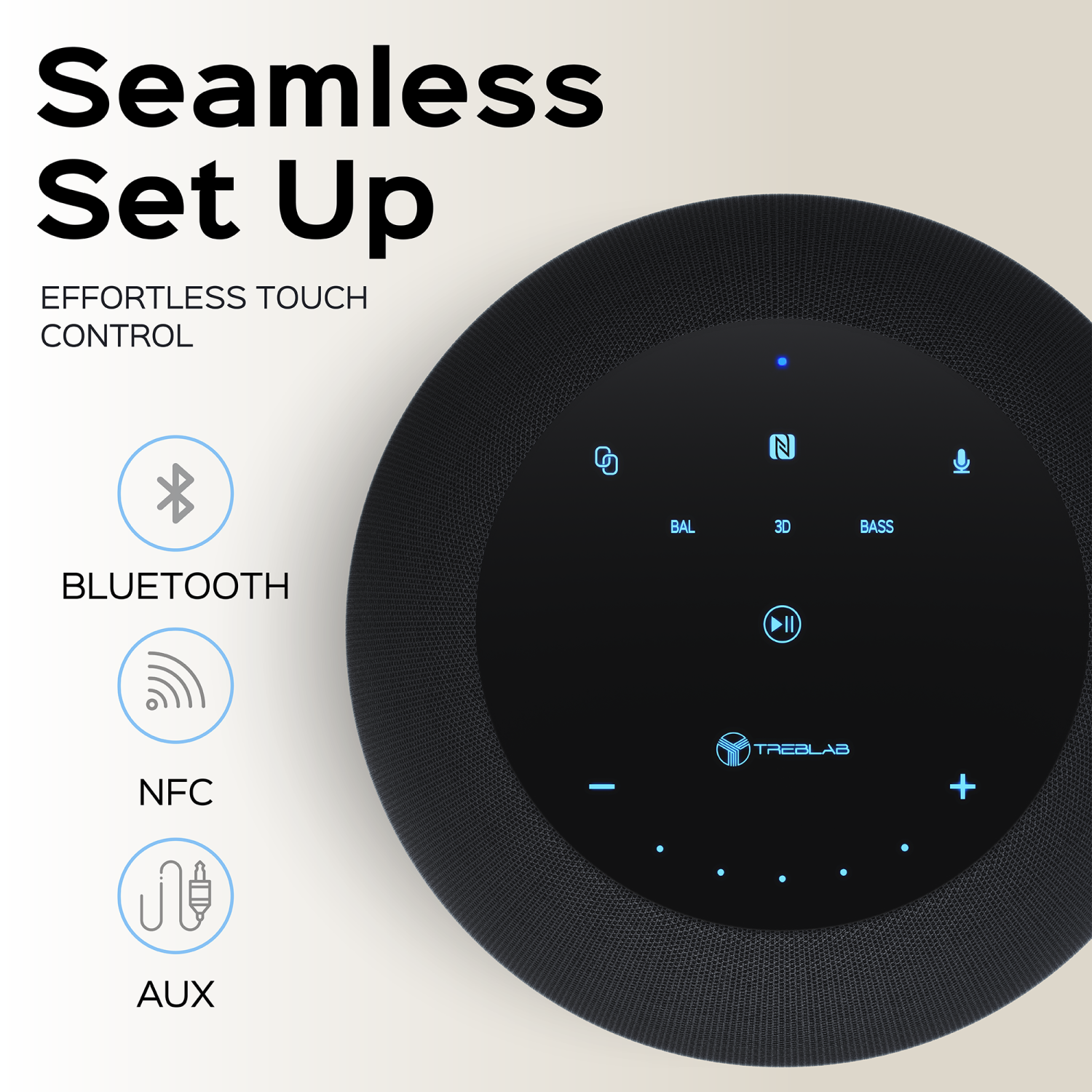 TREBLAB HD-360 Pro, High-Performance Wireless Speaker with 5 Dynamic Drivers, 8 Bass Radiators and Subwoofer, Powerful 360° Surround Sound, Metal