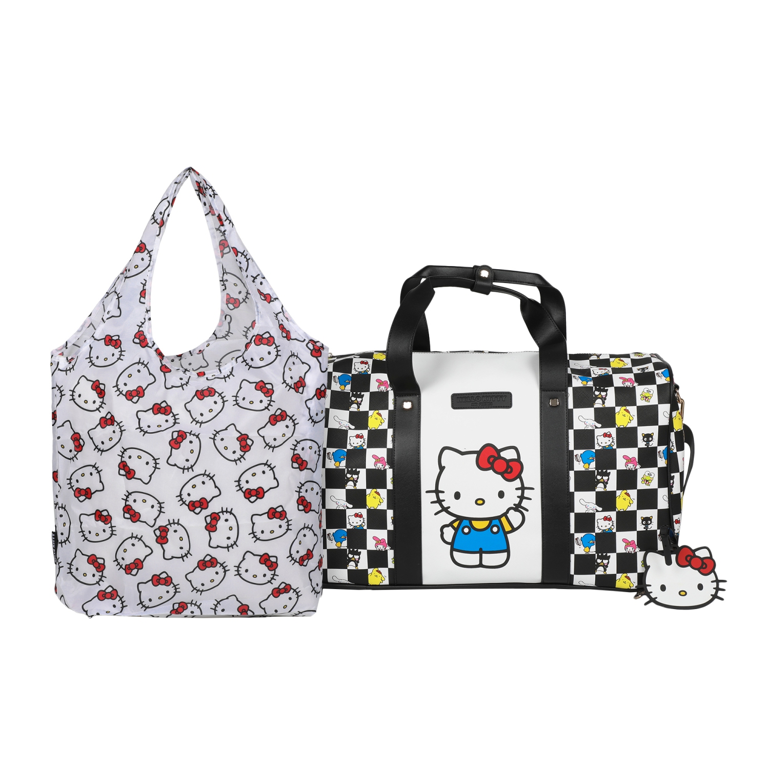 Hello Kitty x Friends Checkered 21" Wheeled Duffle Bag Kids 3 Piece Travel Set