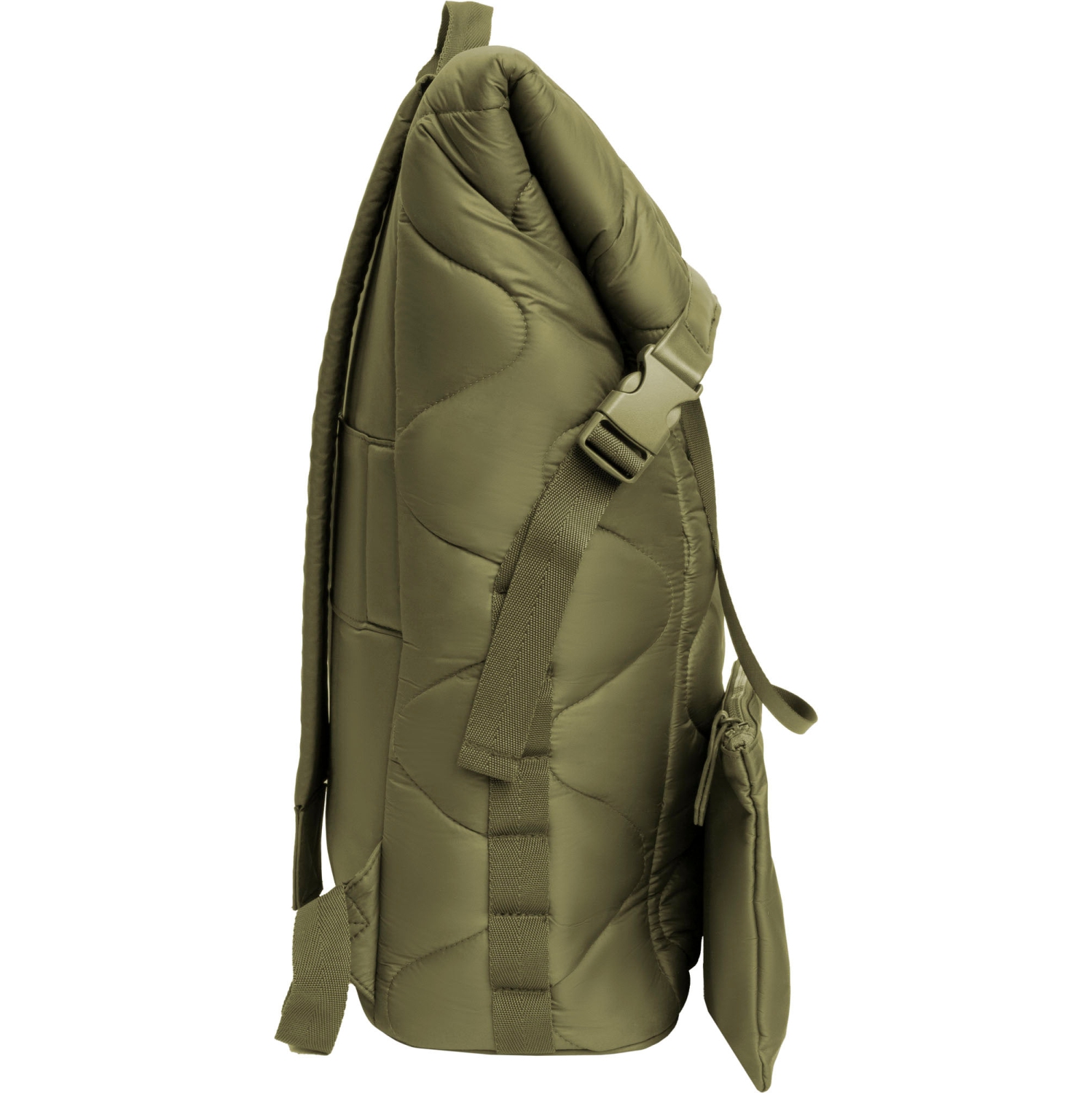 Sac à dos à rabat matelassé en nylon Puffer Wave de 18 po de Joan & David - Olive