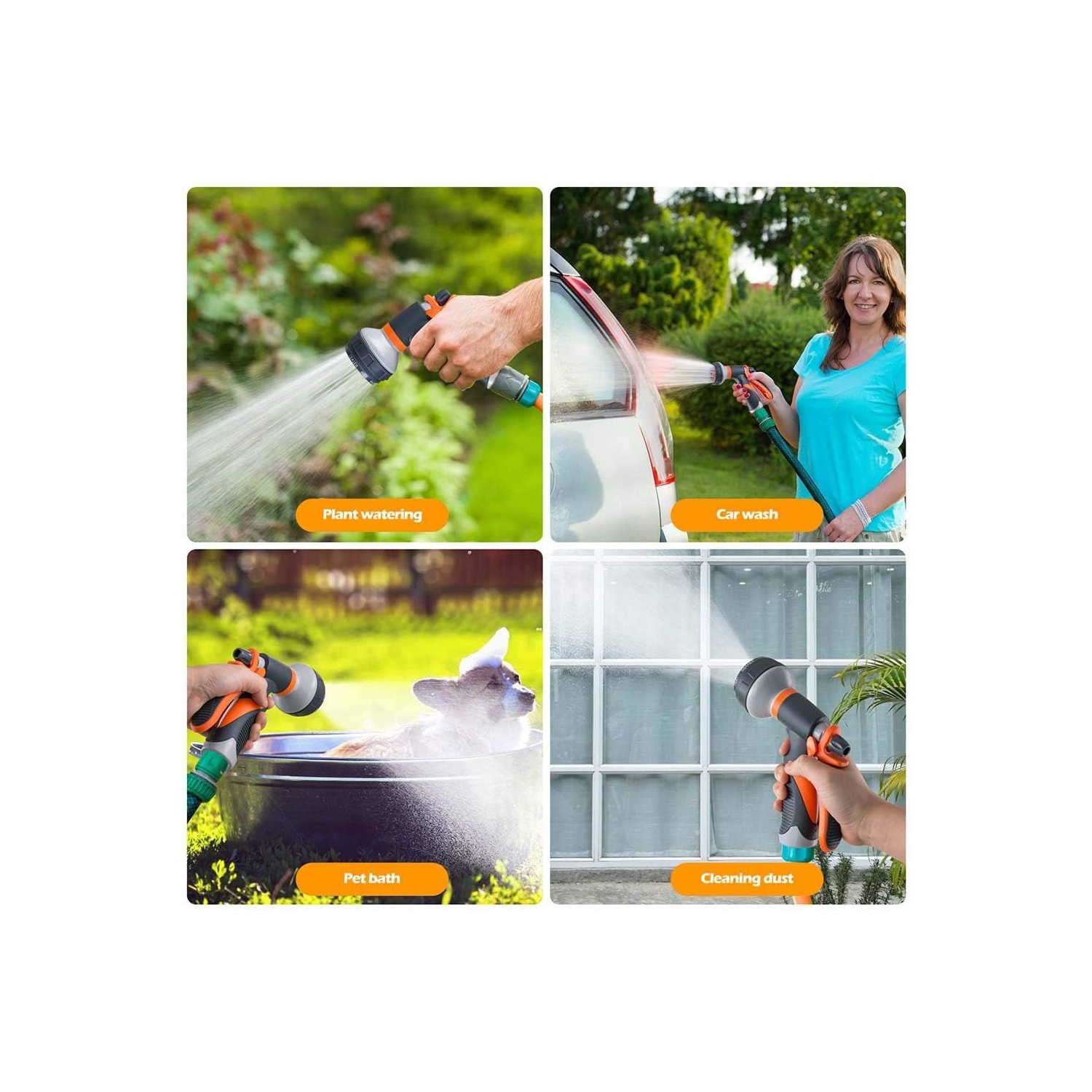 Pistolet d'arrosage à tuyau d'arrosage 8 à jets d'arrosage réglables d'axGear pour l'arrosage à la maison