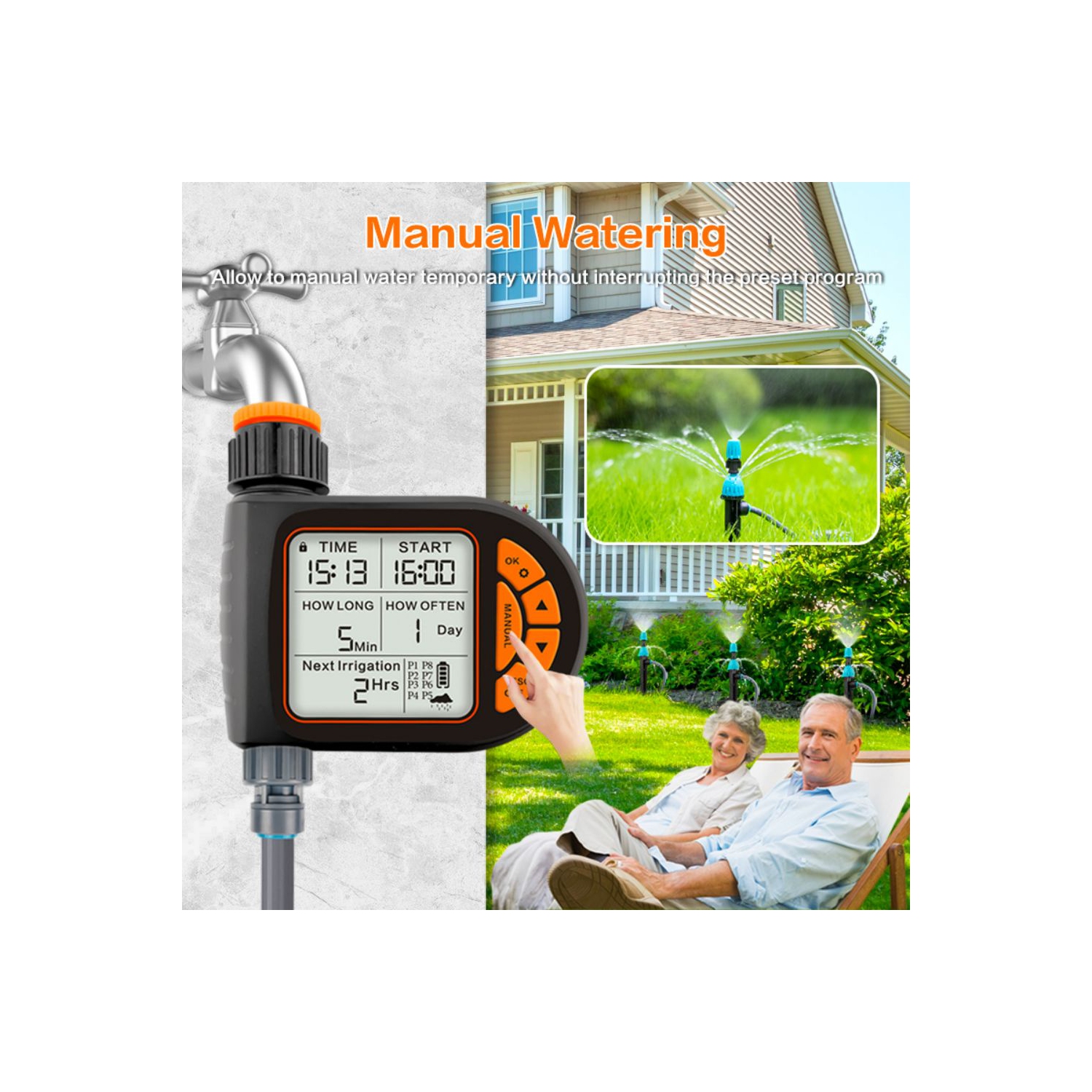 axGear Garden Automatic Water Timer Programmable Irrigation Controller Plan Watering