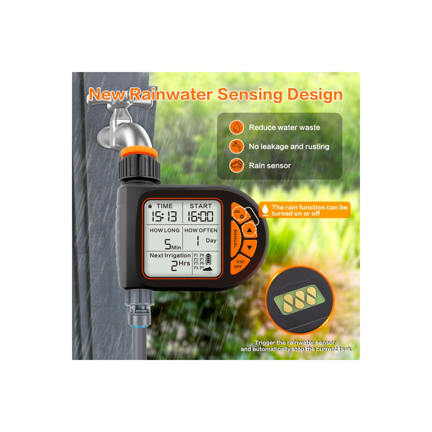 axGear Garden Automatic Water Timer Programmable Irrigation Controller Plan Watering