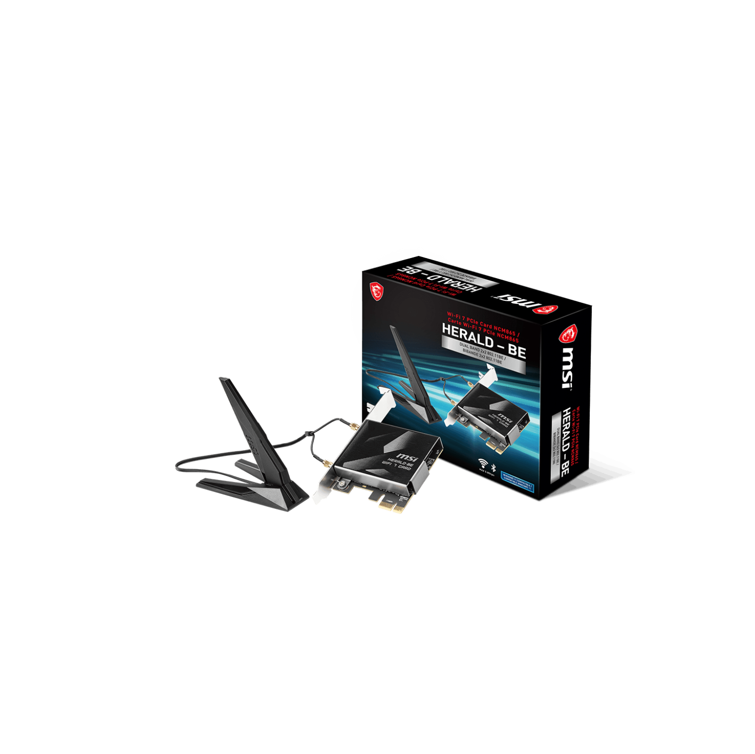 open box MSI Herald-BE NCM865 無線LANカード 未 MSI HERALD-BE NCM865 WI-FI 7 Network Card - MSI-US Official