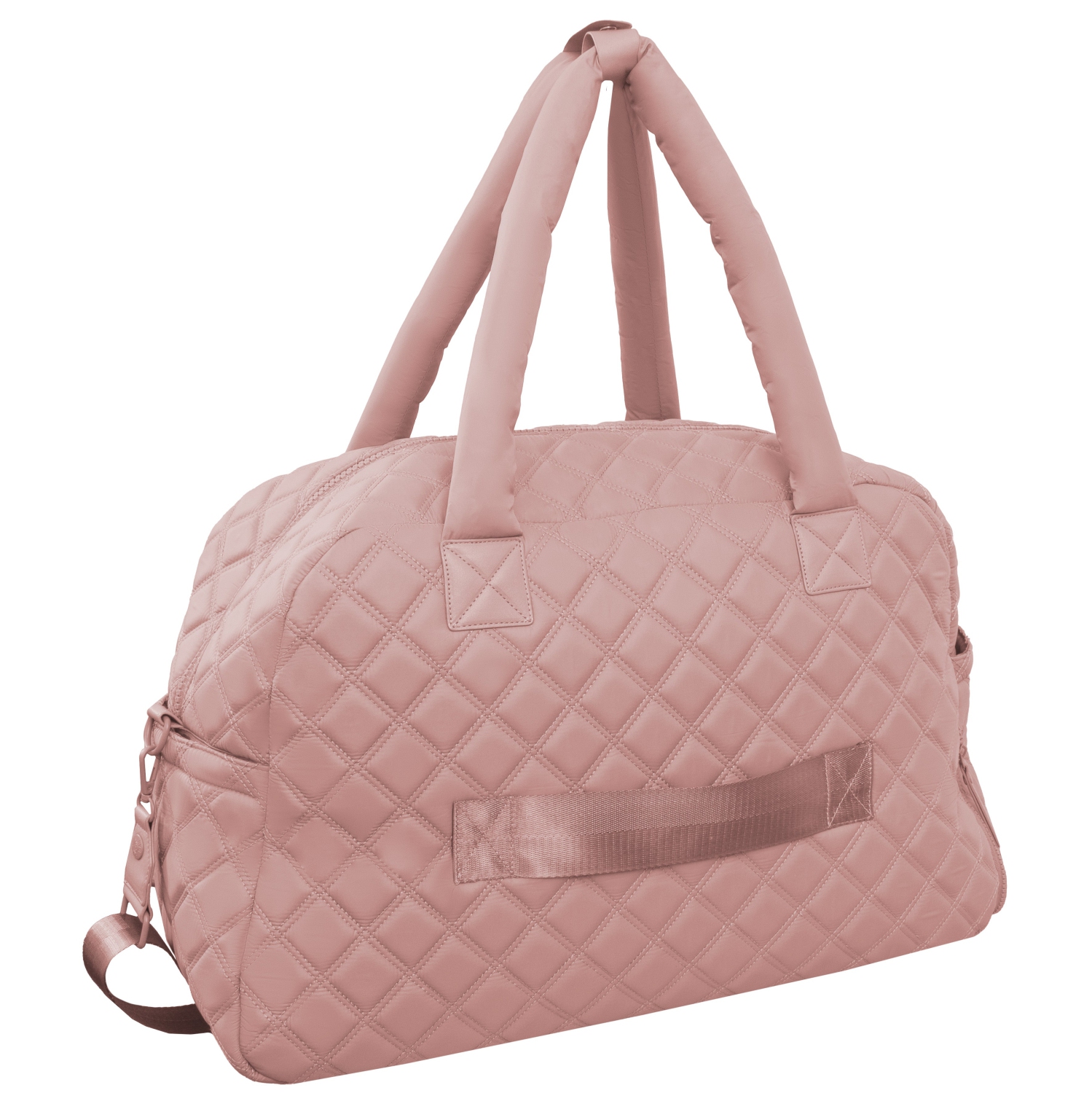 Joan & David 22 Inch Diamond Quilted Nylon Travel Duffle Bag - Blush
