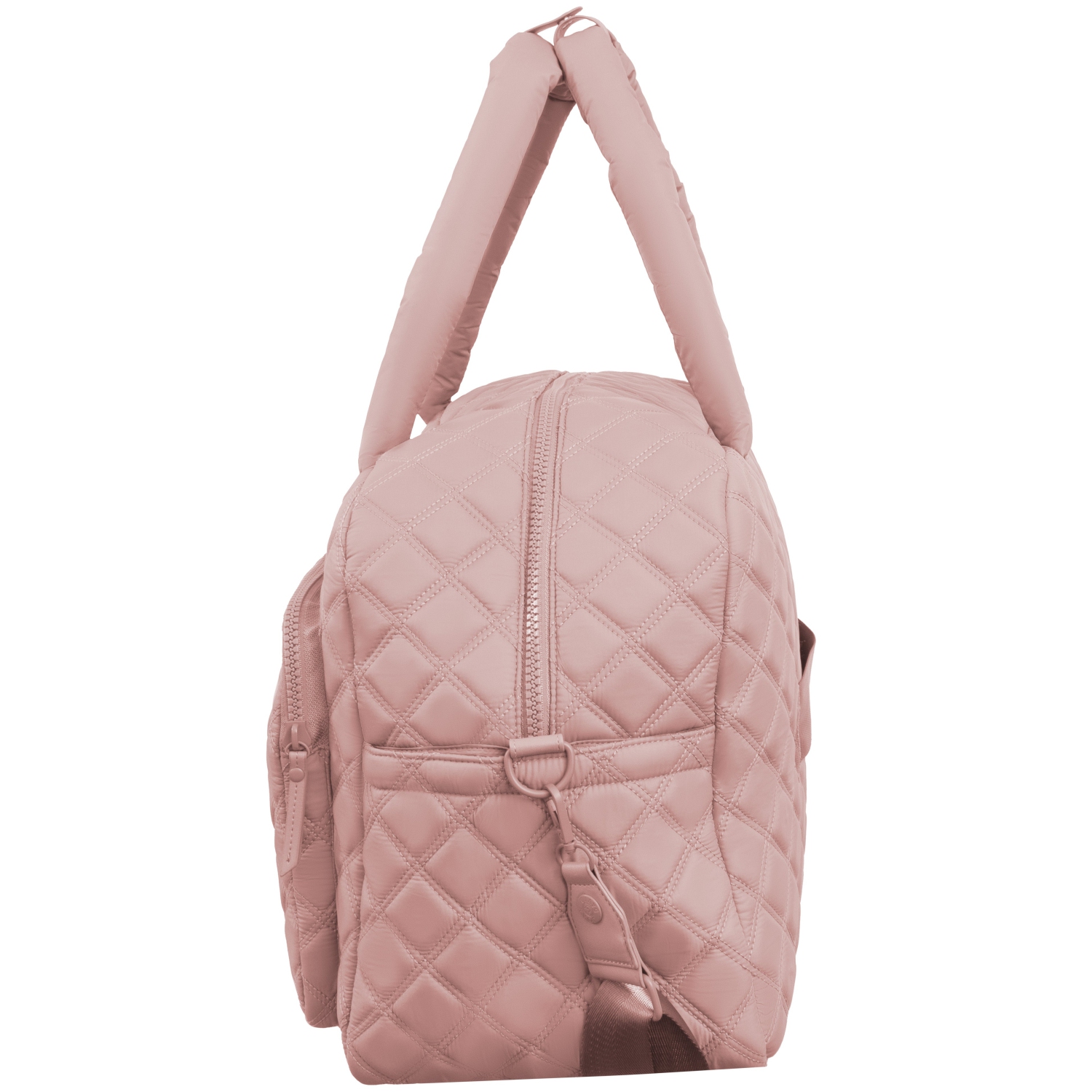 Joan & David 22 Inch Diamond Quilted Nylon Travel Duffle Bag - Blush