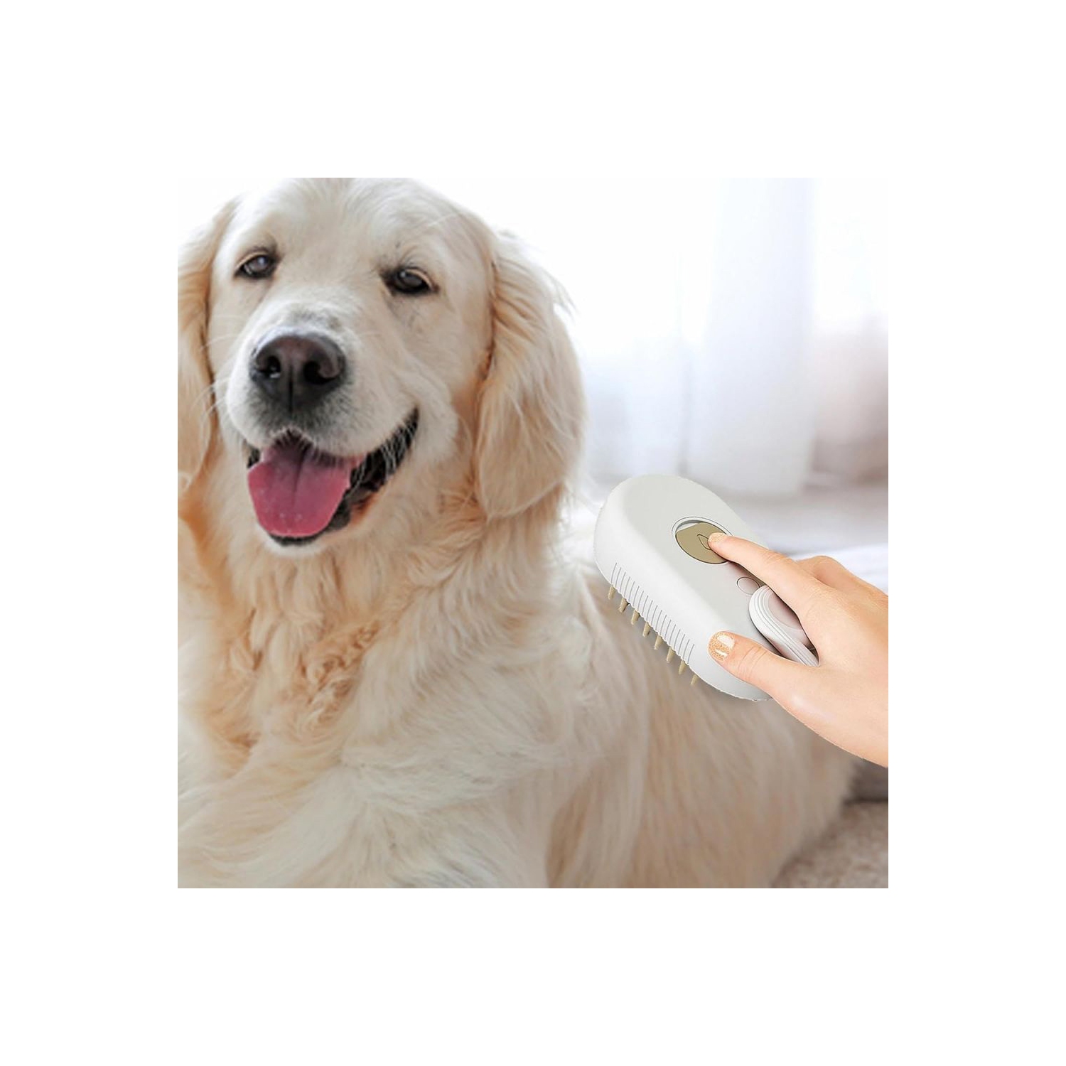 axGear Pet Grooming Brush Cat Dog Hair Cleaning Massage Comb w/ Water Liquid Inlet