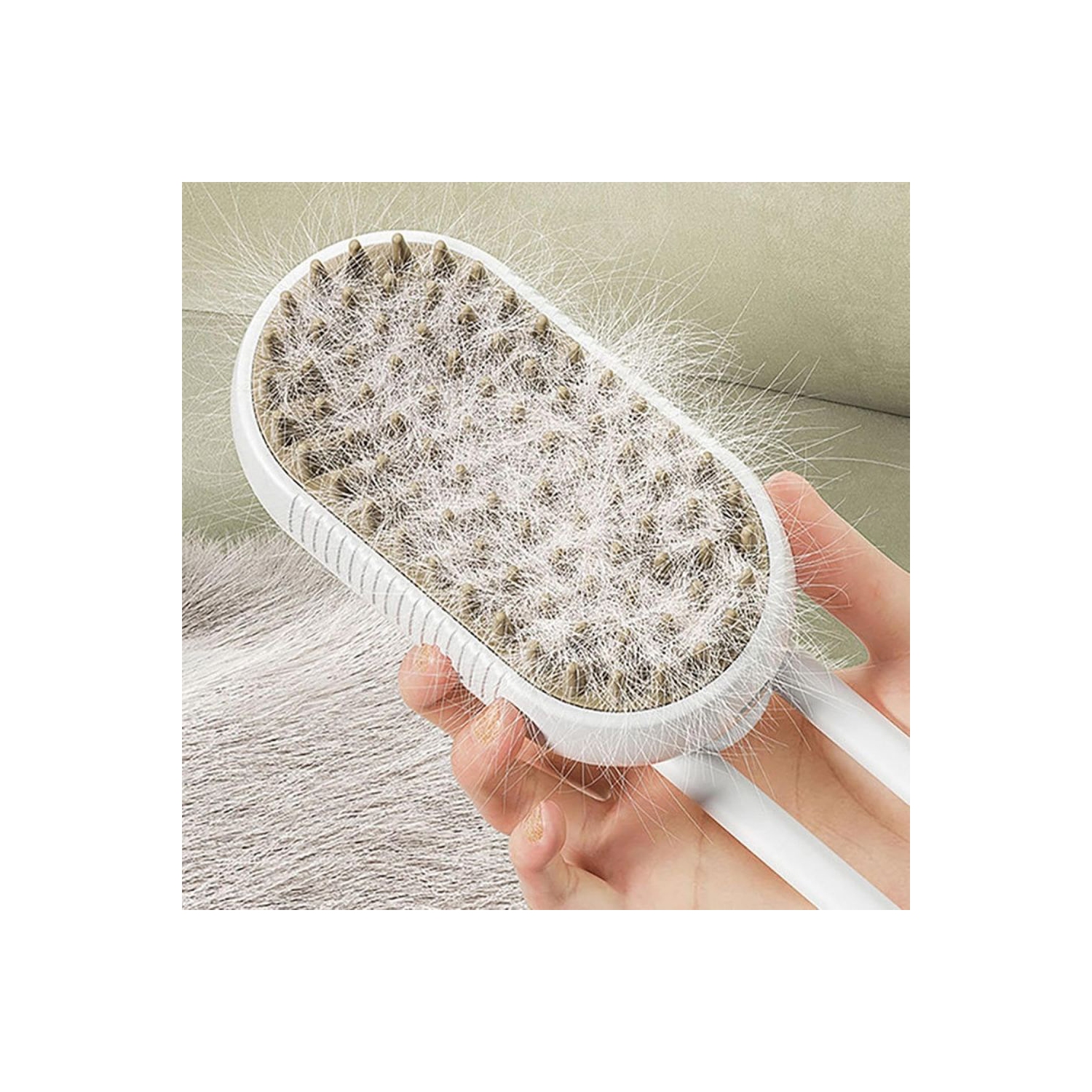 axGear Pet Grooming Brush Cat Dog Hair Cleaning Massage Comb w/ Water Liquid Inlet