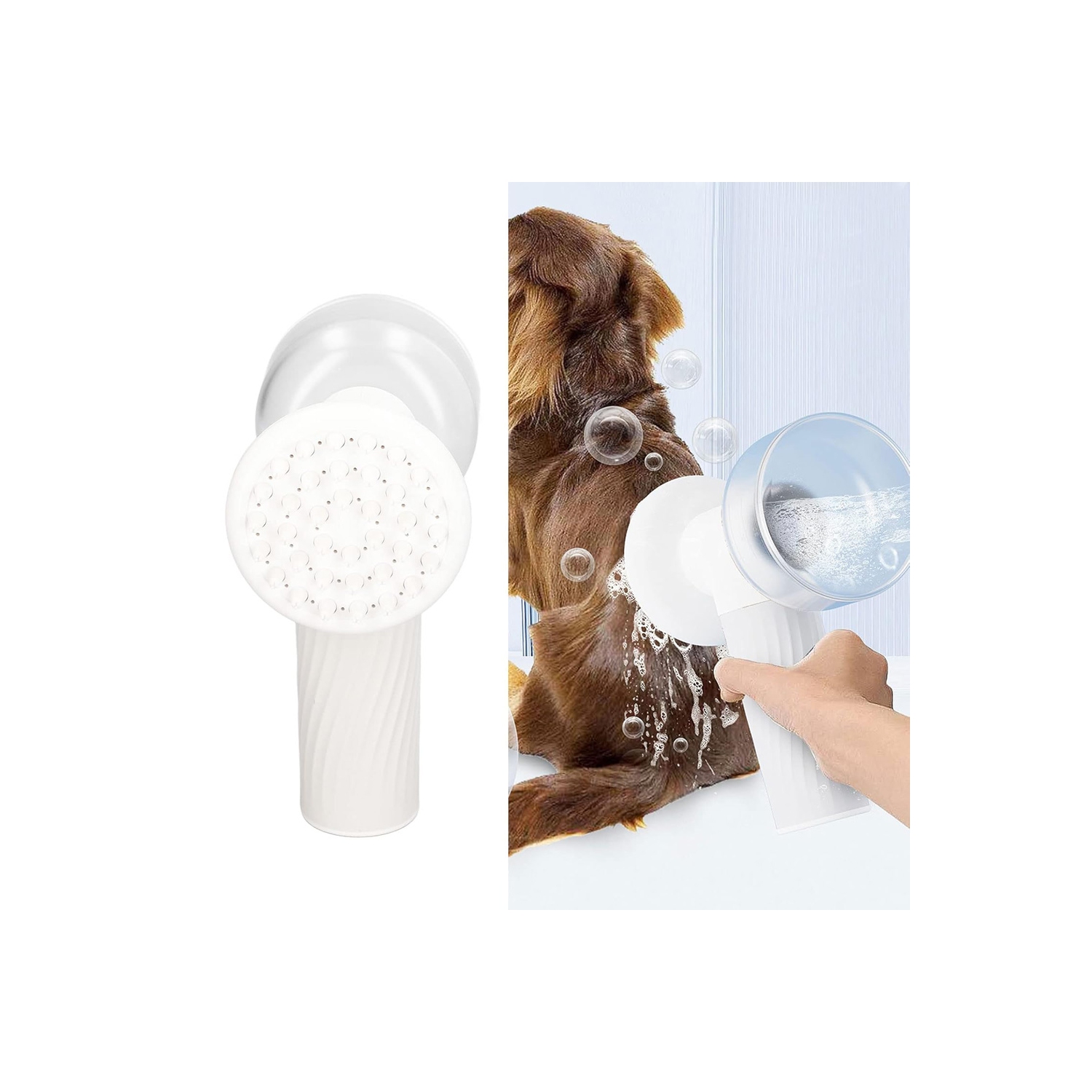 Brosse de bain pour animaux de compagnie distributeur de savon moussant pour chien douche pour chats d'axGear
