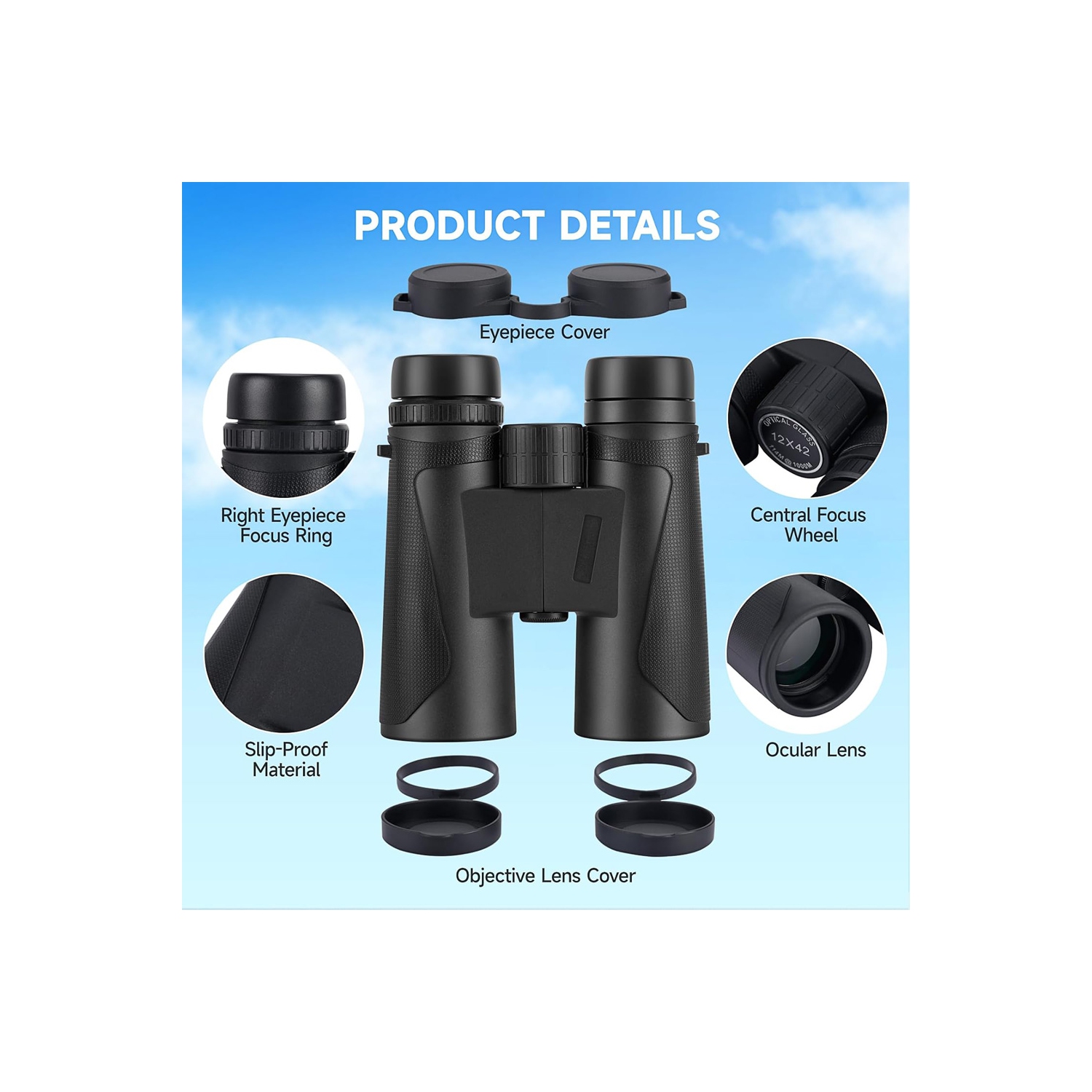 Jumelles 12 x 42&nbsp;mm télescope de chasse Zoom extérieur haute définition