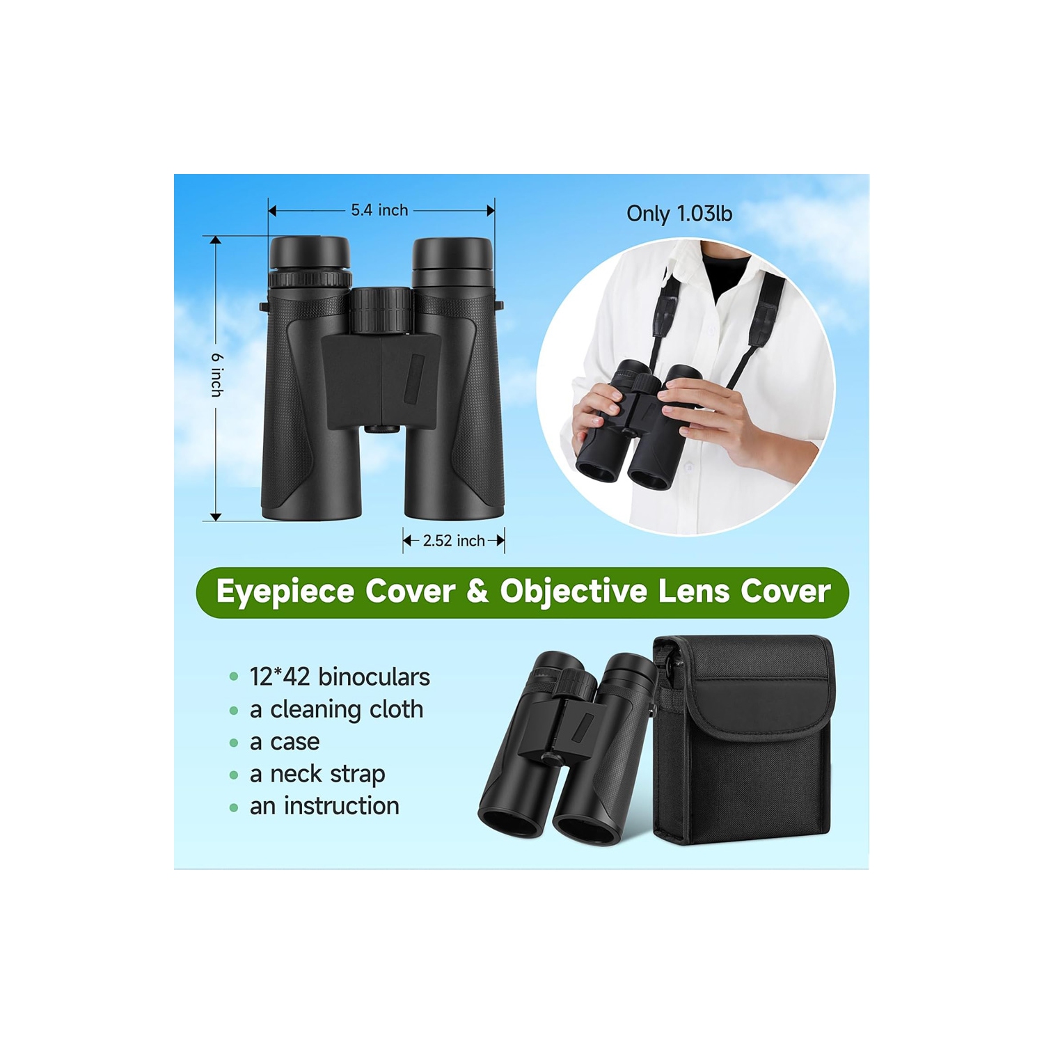 Jumelles 12 x 42&nbsp;mm télescope de chasse Zoom extérieur haute définition