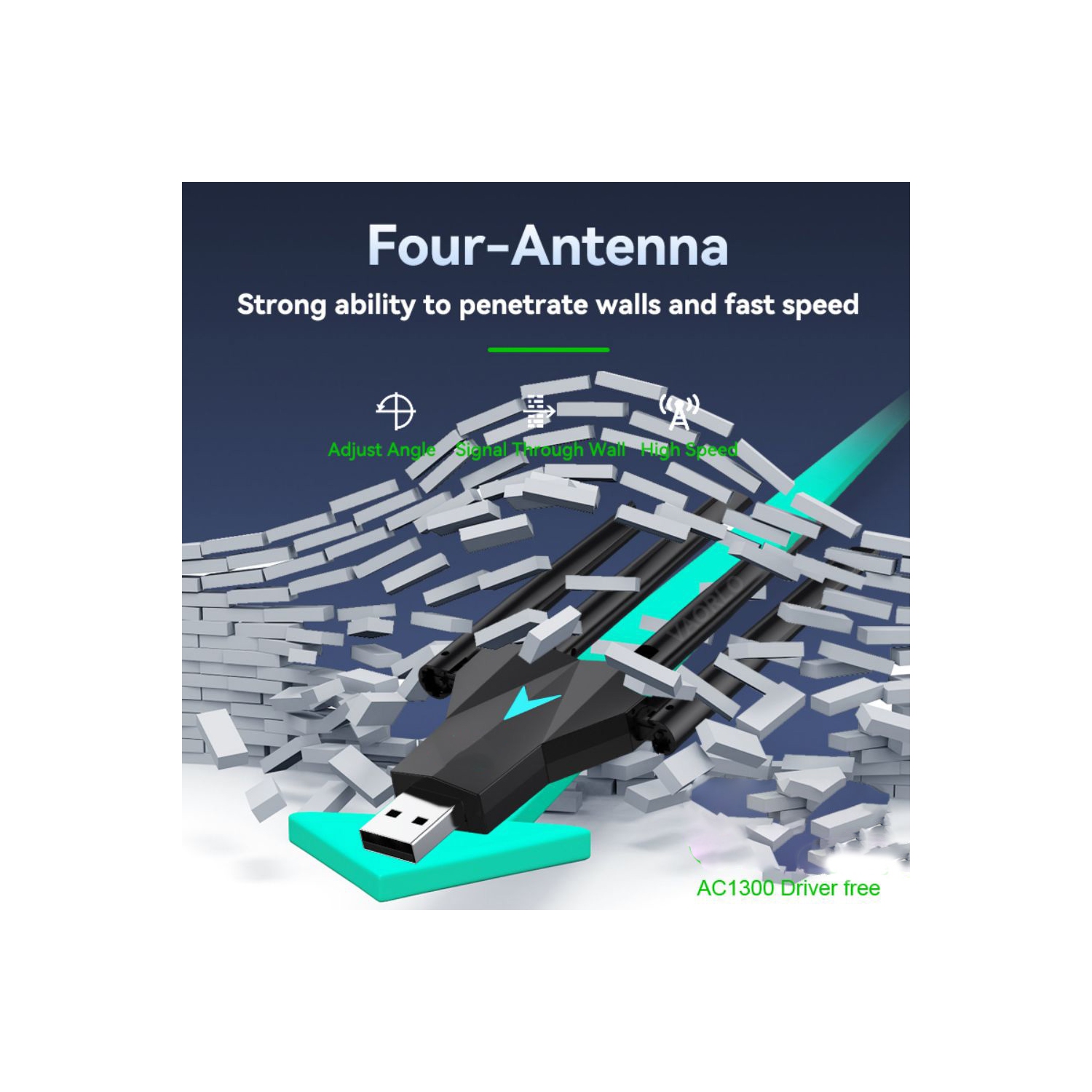 axGear USB 3.0 Wireless WiFi Network Adapter Dual Band 1300Mbps 2.4G 5GHz Receiver