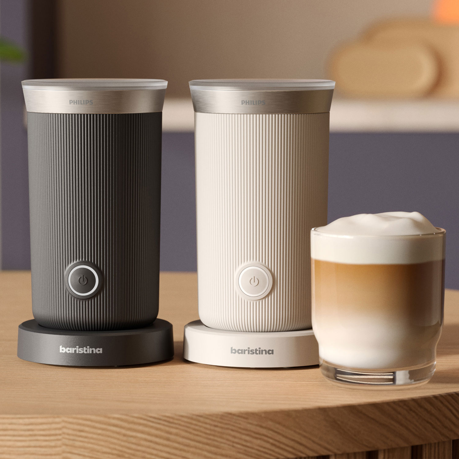 Moussoir à lait Baristina de Philips - Noir/Gris