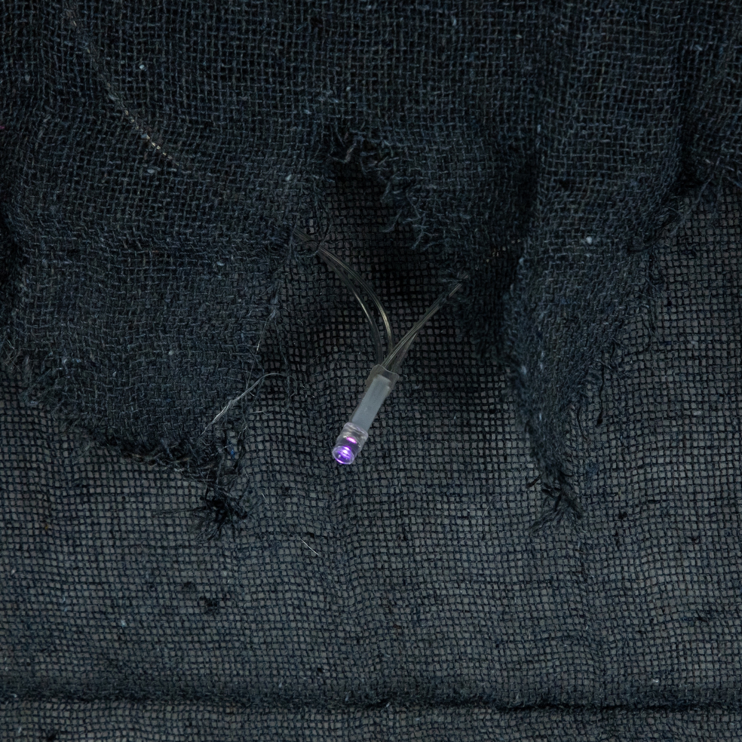 Lighted Raggedy Halloween Valance - 5.75' - Purple LED Lights