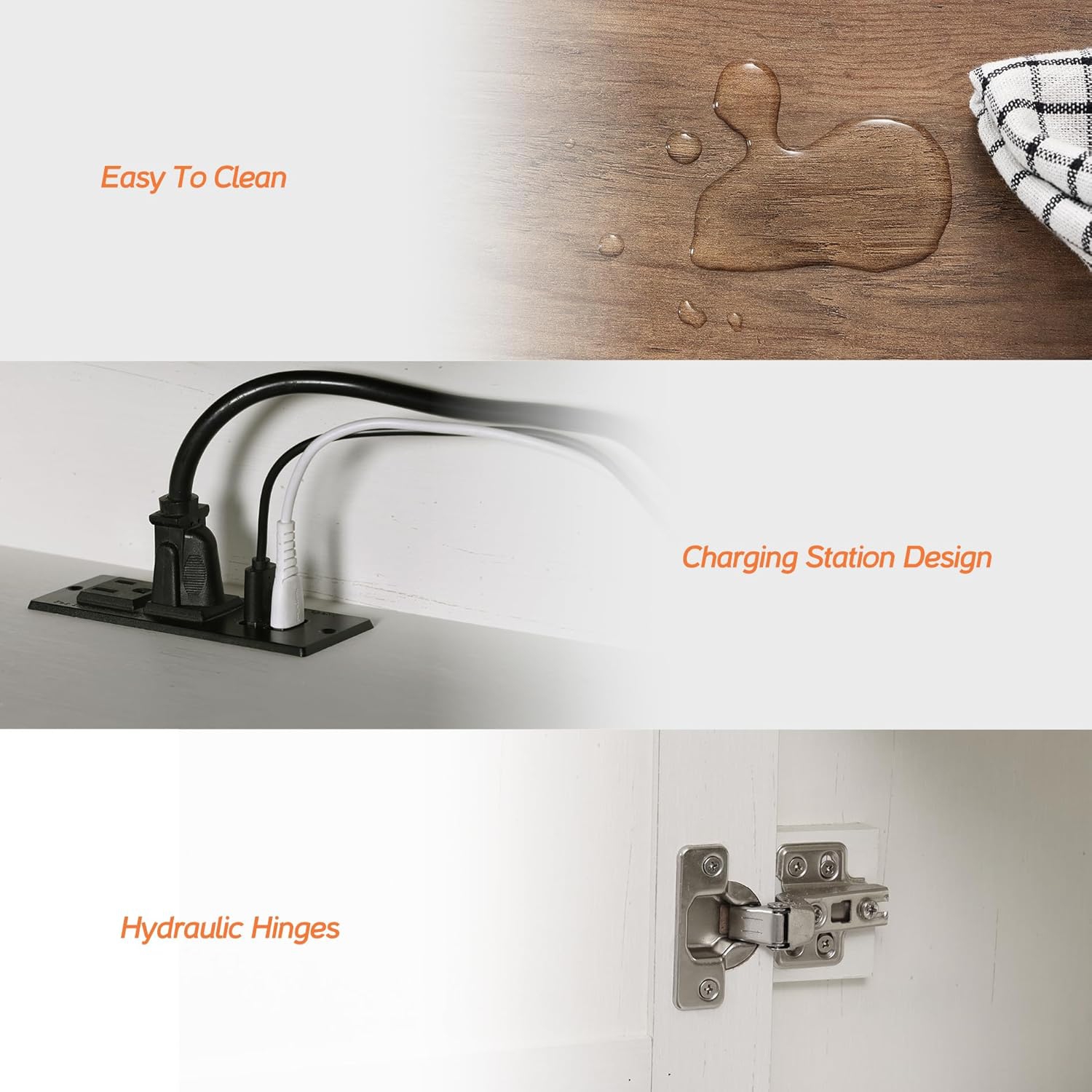 FITUEYES – Meuble flottant pour téléviseur jusqu’à 80 po, tablette flottante en bois pour téléviseur avec station de chargement, meuble de