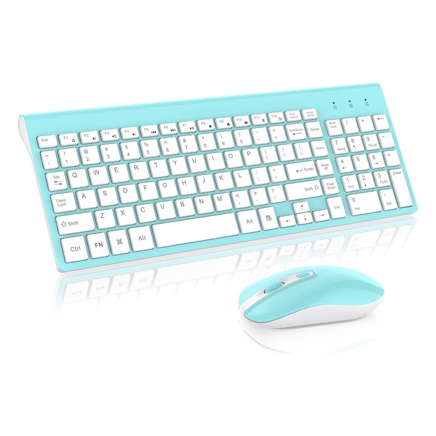 Wireless Keyboard Mouse Combo, Compact Full Size Wireless Keyboard and Mouse 2.5G Ultra-Thin for Computer, Desktop,Windows,PC, Blue