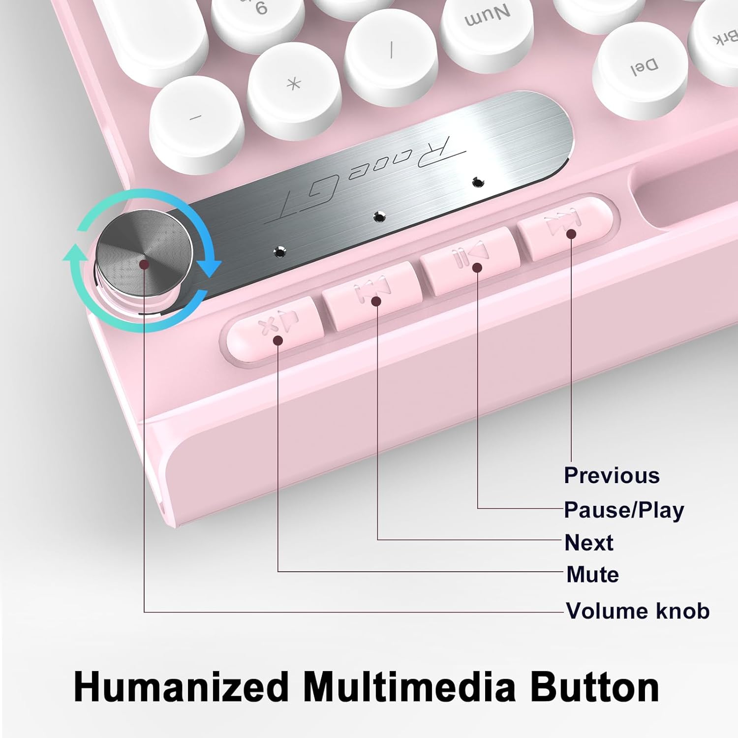 Wireless Keyboard and Mouse Combo, 2.4G 102 Keys Typewriter Keyboard Wireless Silent Mouse,Compatible with Windows, Laptop, PC,Pink