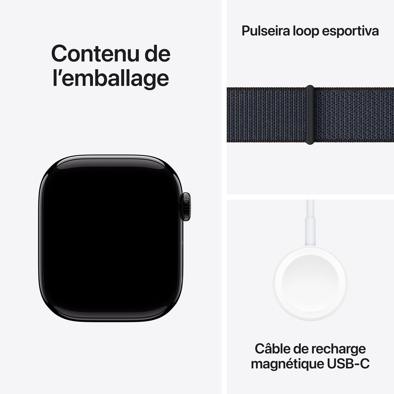 TELUS Apple Watch Series 10 42mm Jet Black Aluminum Case with Ink Sport Loop - Monthly Financing