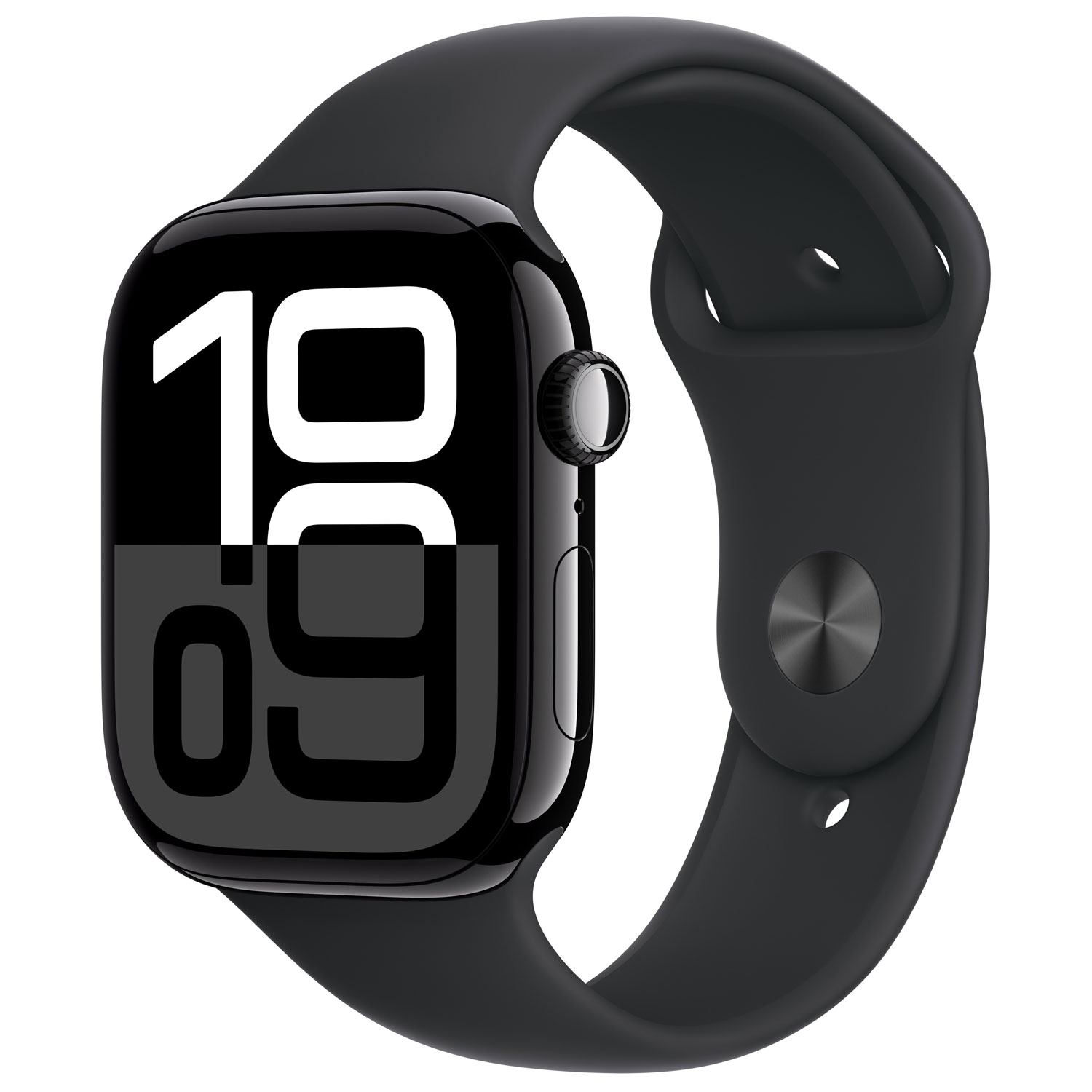 Apple Watch Series 10 avec boîtier de 46 mm en aluminium noir de jais et bracelet sport noir par TELUS - M/G - Financement mensuel