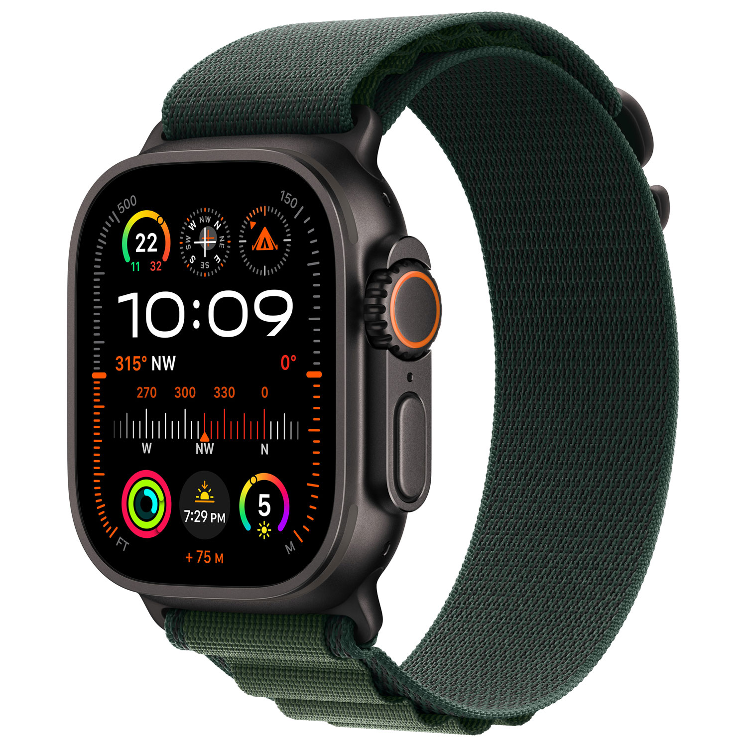 Rogers Apple Watch Ultra 2 49mm Black Titanium Case with Dark Green Alpine Loop - Small - Monthly Financing