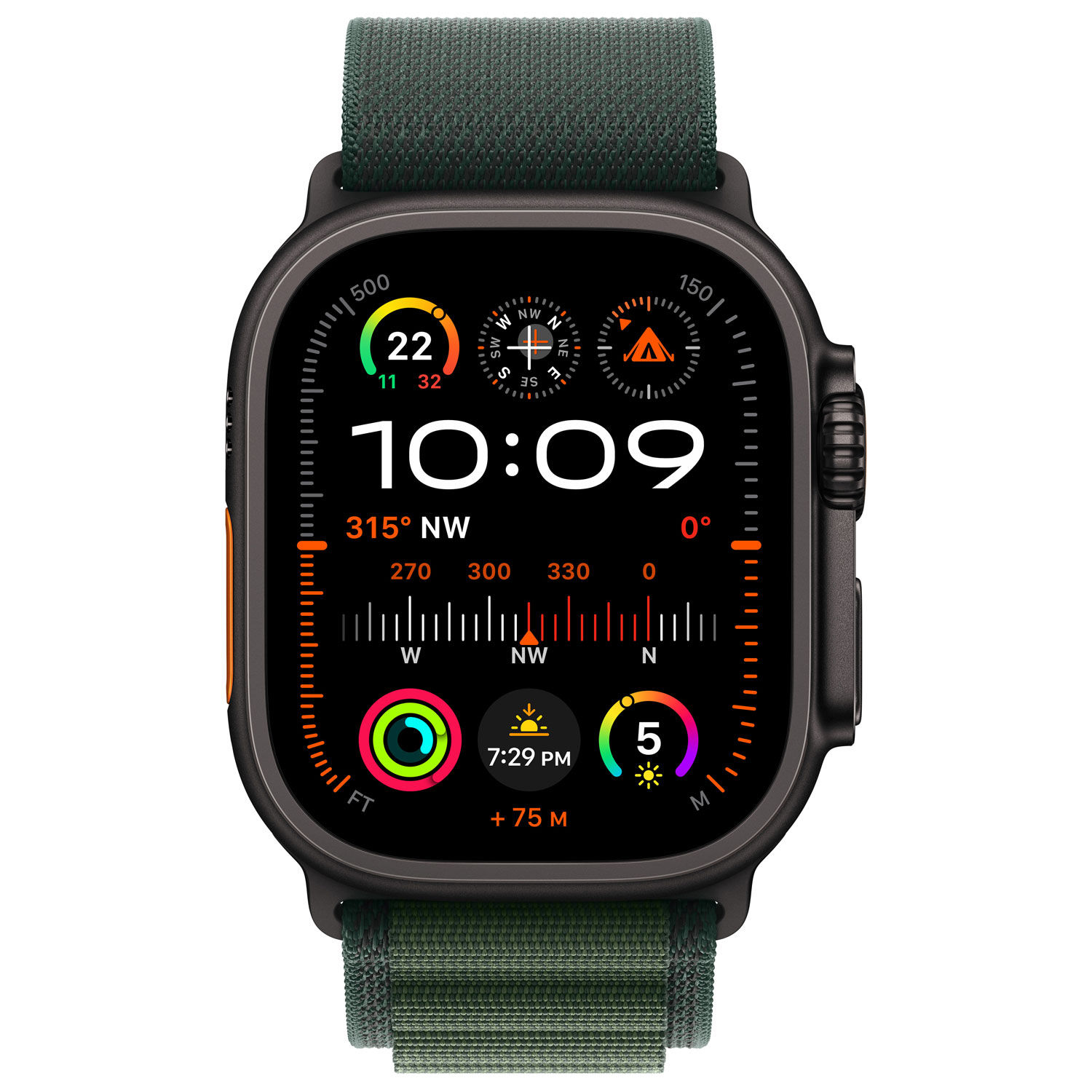 Rogers Apple Watch Ultra 2 49mm Black Titanium Case with Dark Green Alpine Loop - Small - Monthly Financing