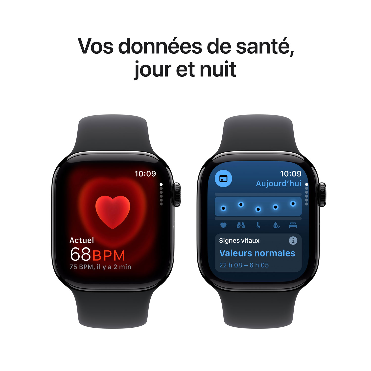 Apple Watch Series 10 avec boîtier de 42 mm en aluminium noir de jais et bracelet sport noir par Rogers - M/G - Financement mensuel